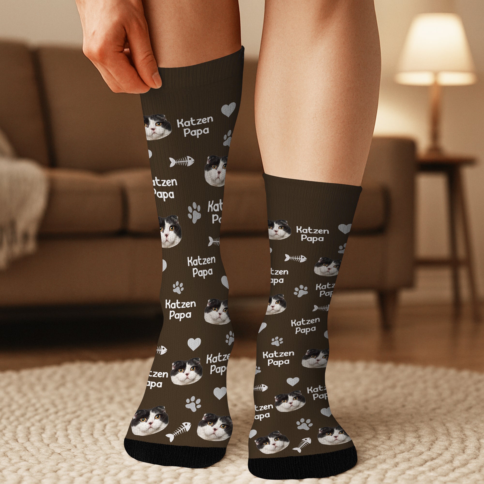 5300JGE3 katzenpapa personalisierte socken katzen_ mit gesicht 5300JTQND