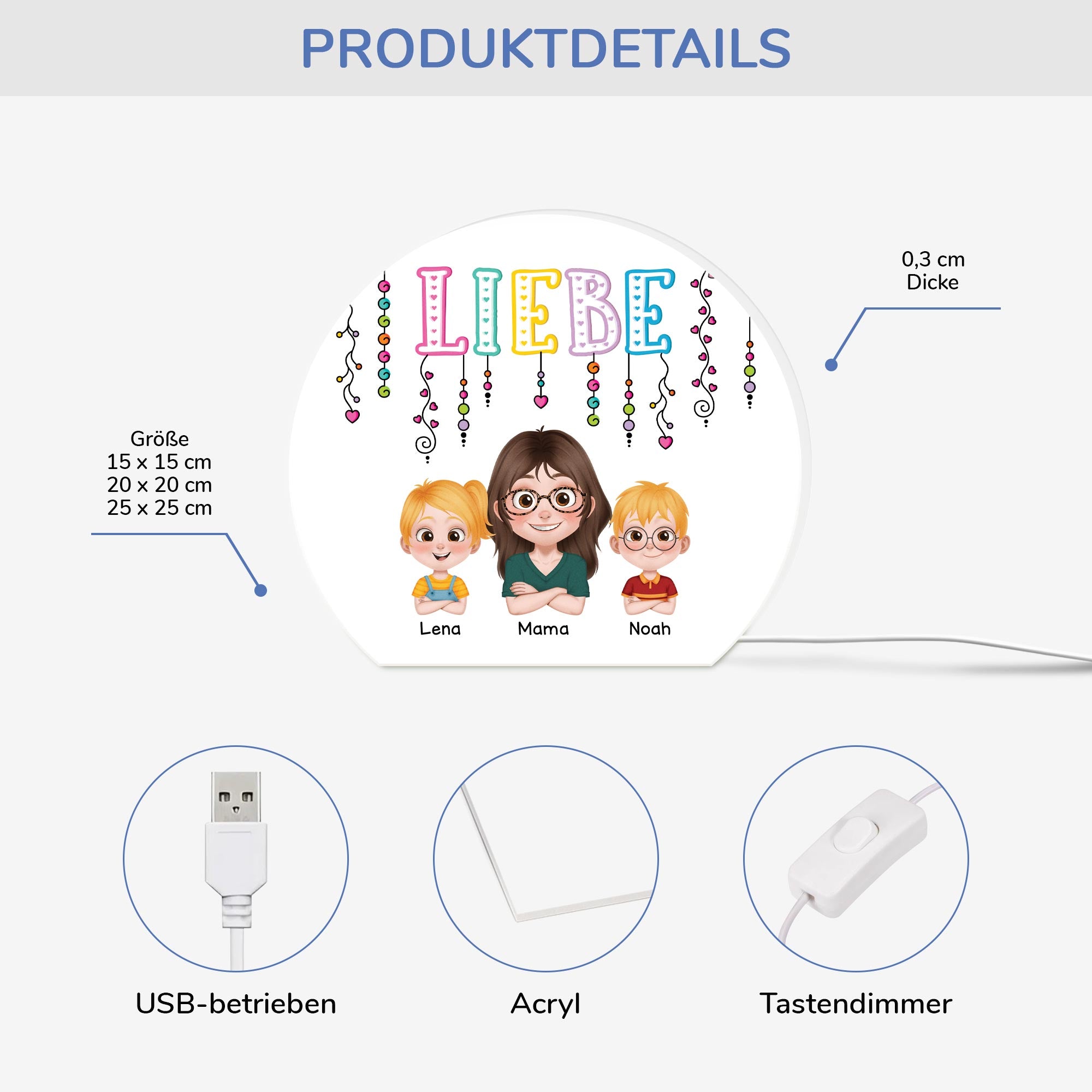5319LGE3 liebe mama und kinder personalisierte lightbox_ mama 5319LKGAA