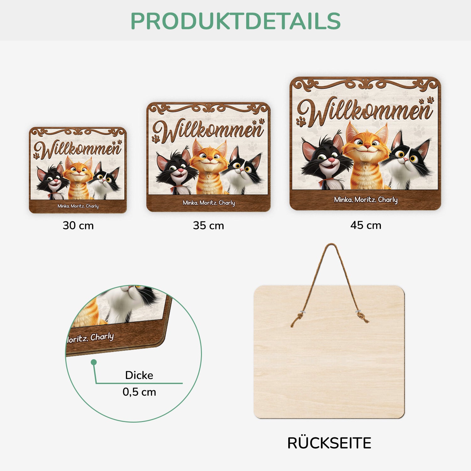 5321QGE3 willkommen holzschild personalisiert_ katzen 5321Q3YND