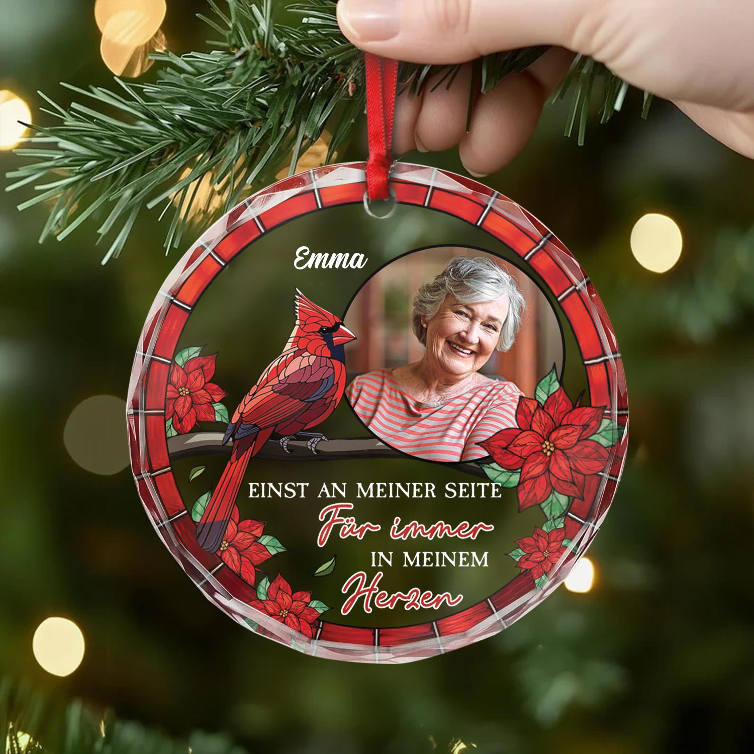 5341OGE2 erinnerungen spruche personalisierte glas ornamente mit foto zur erinnerung 5341OKHAB