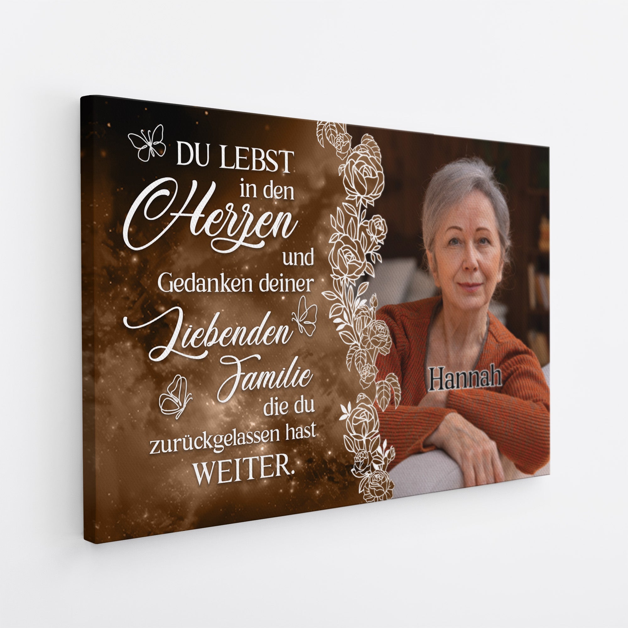 5347CGE2 du lebst in den herzen personalisierte leinwand papa mama foto zur erinnerung 5347C8TQB