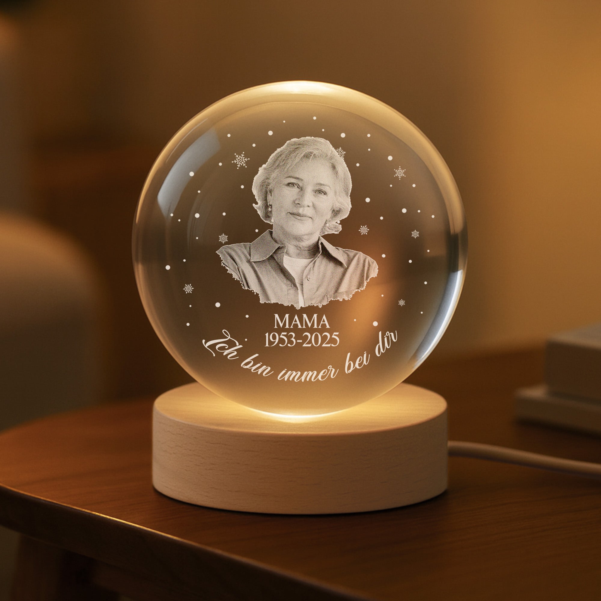 5348LGE2 fur immer geliebt papa mama kristallkugel personalisiert foto zur erinnerung 5348L8M5B