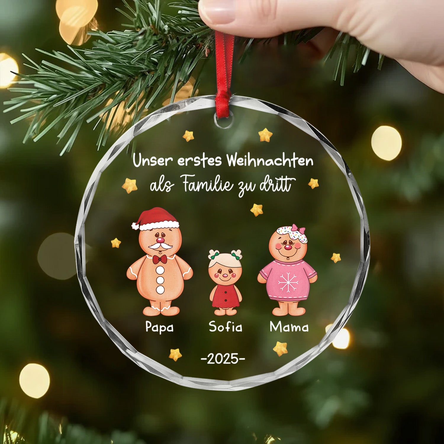 5354OGE2 unser erstes weihnachten lebkuchenmann personalisierter weihnachtsschmuck_ glas 5354OTTZI