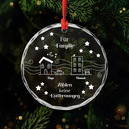 5357OGE1 wenn man familie ist spielen die kilometer keine rolle personalisierte glas ornamente familie freunde 5357OTQCI