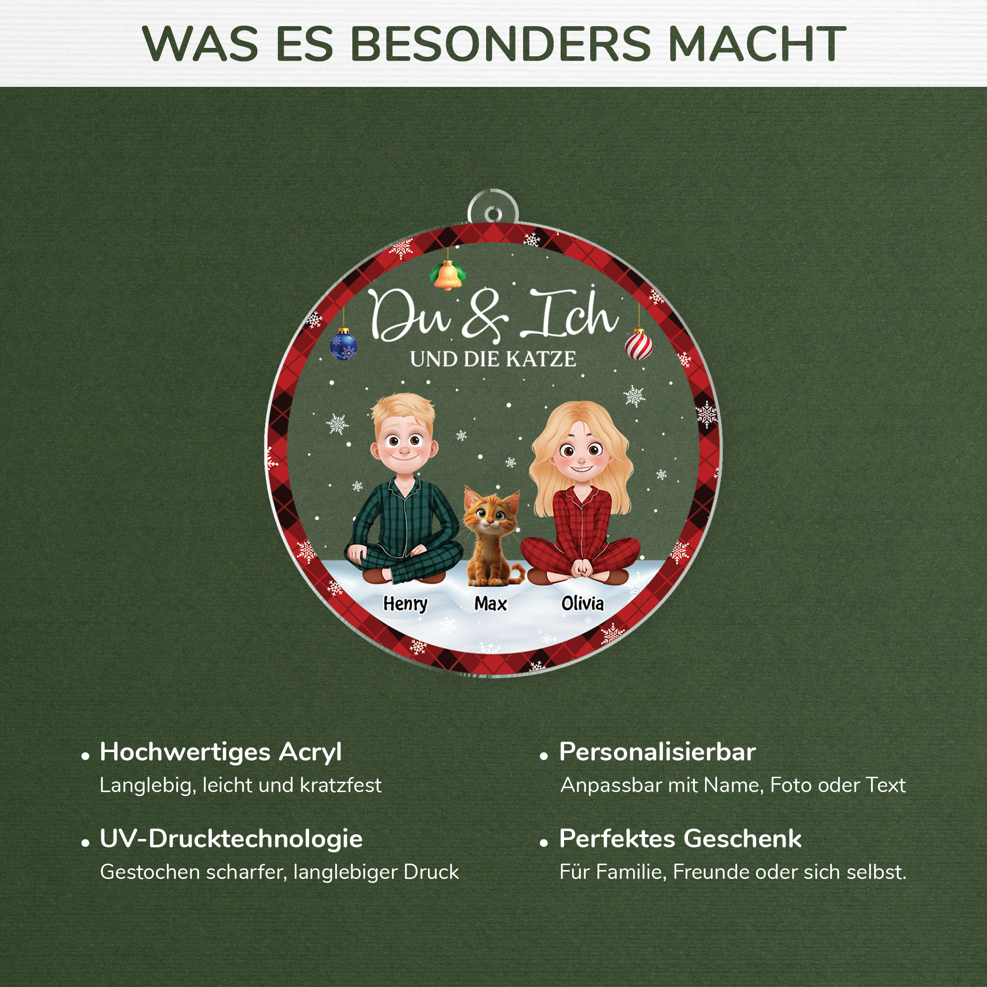 5360OGE4 du ich und die katzen personalisierter weihnachtsschmuck_ aus acryl fur paar 5360OKZ0D