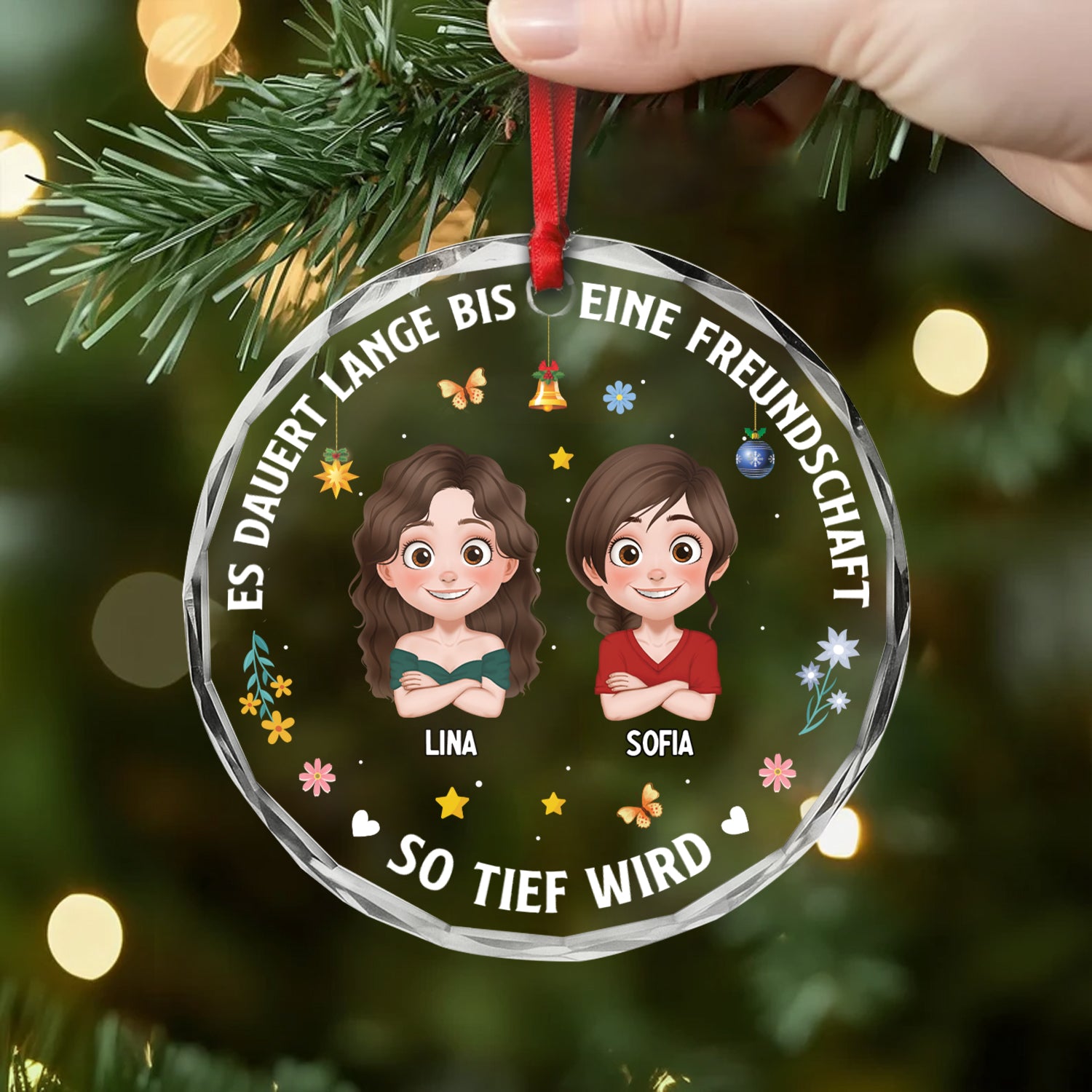 5367OGE2 es dauert lange bis freundschaften so tief werden personalisierter weihnachtsschmuck_ aus glas beste freunde 5367O6VCF