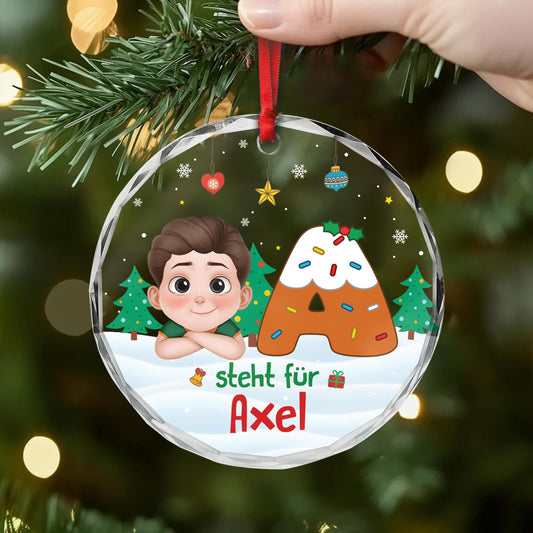 5371OGE2 abc buch personalisierter weihnachtsschmuck_ aus glas kinder 5371OKHAK
