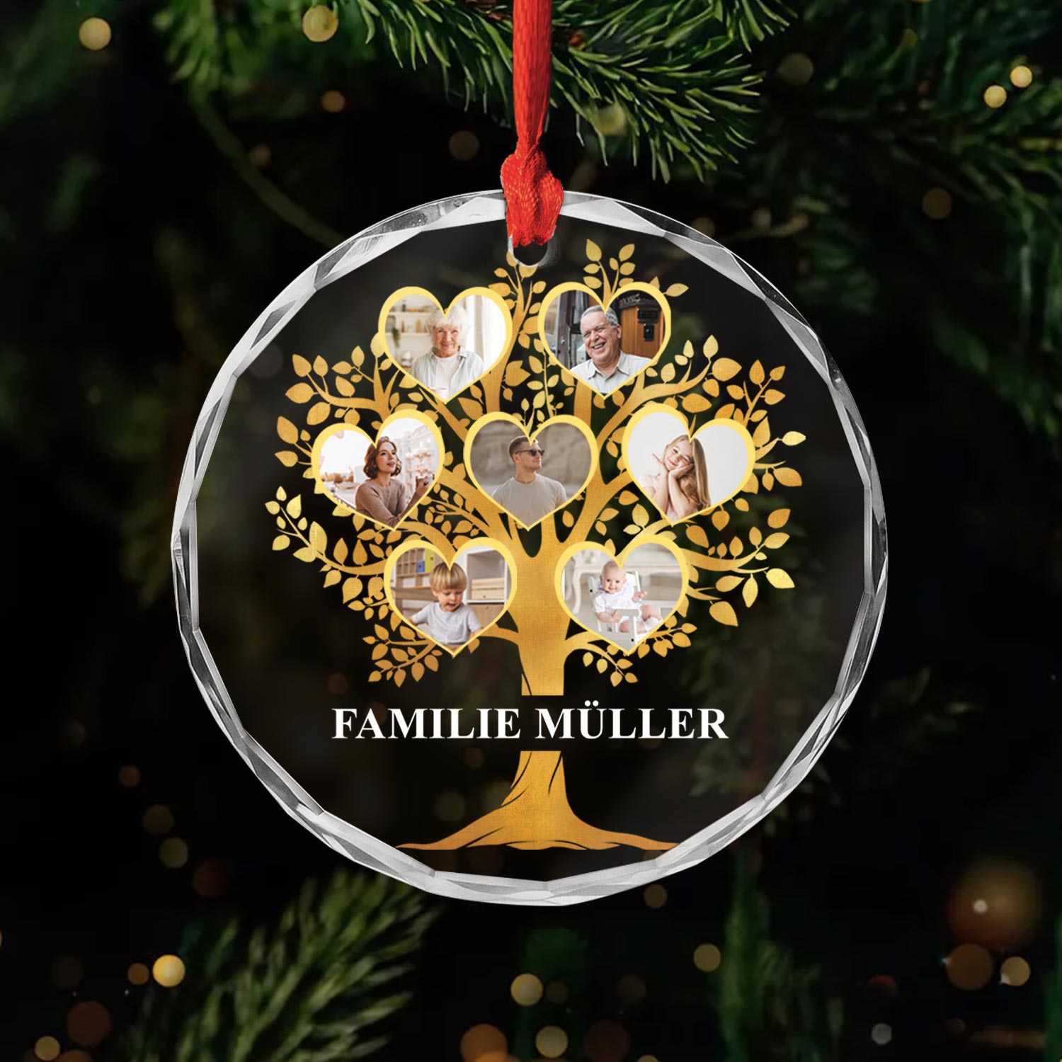 5376OGE1 familienstammbaum personalisierte glas ornamente familie mit foto 5376OKVAI