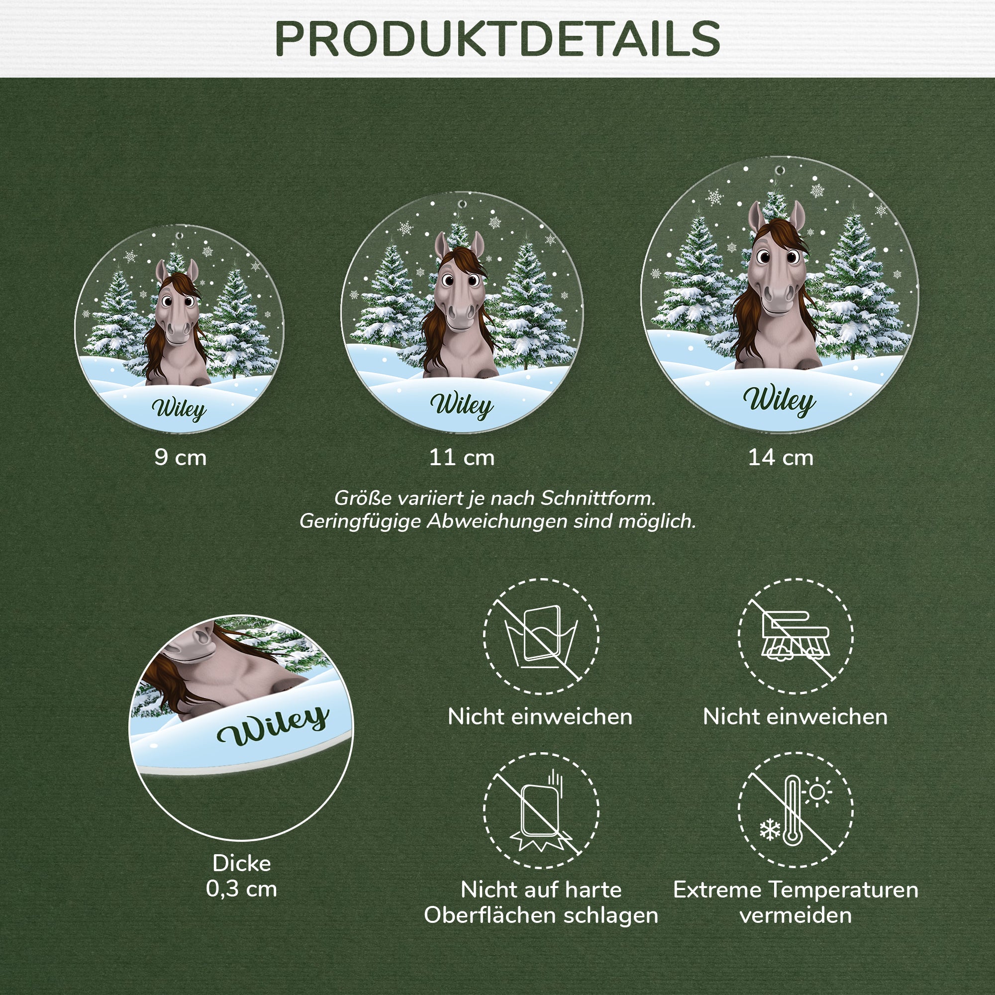 5379OGE3 pferde im schnee christbaumschmuck pferd personalisiert_ mit foto 5379OKQ5U