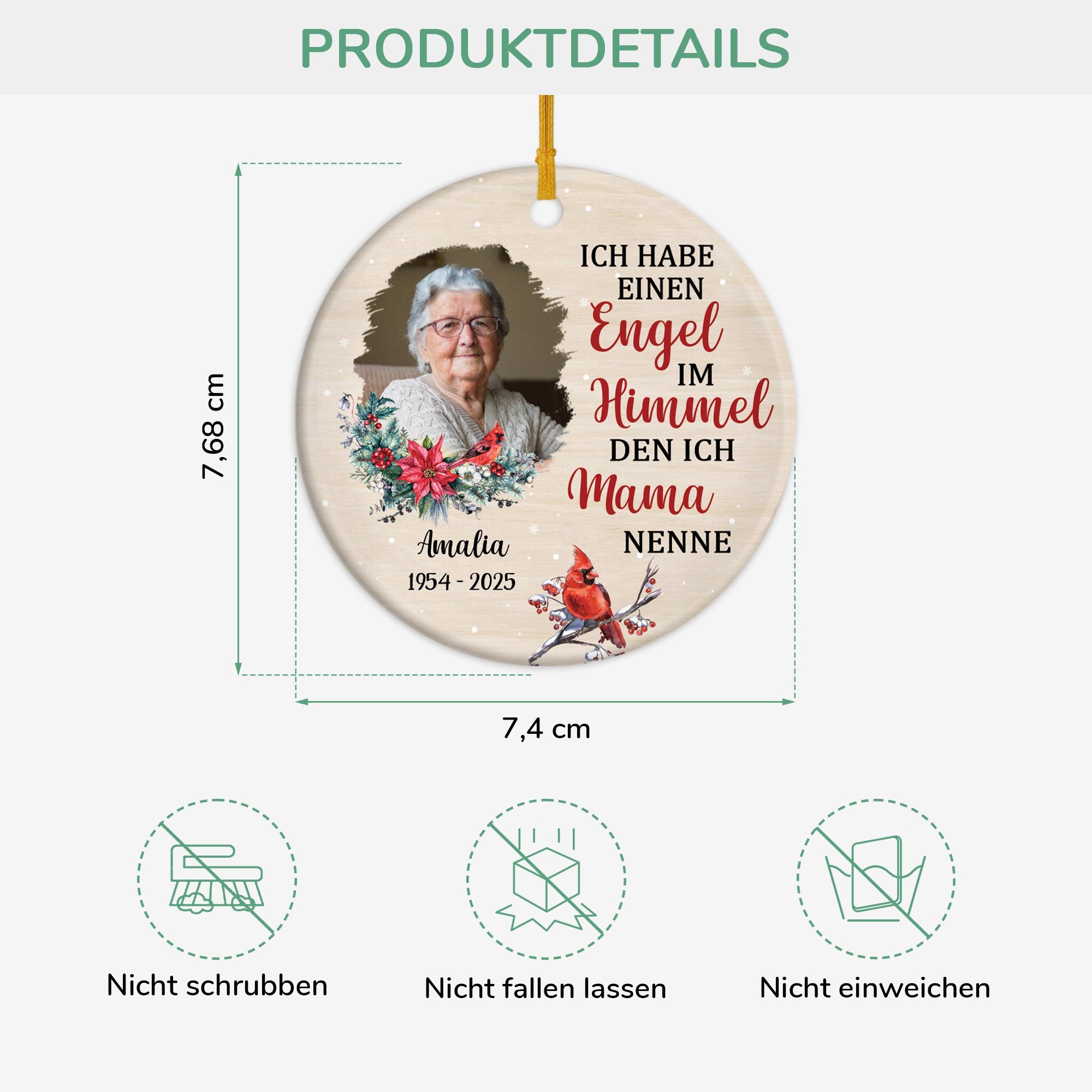 5386OGE3 ich habe einen engel im himmel personalisierte keramik ornamente mit foto zur erinnerung 5386O6TAA