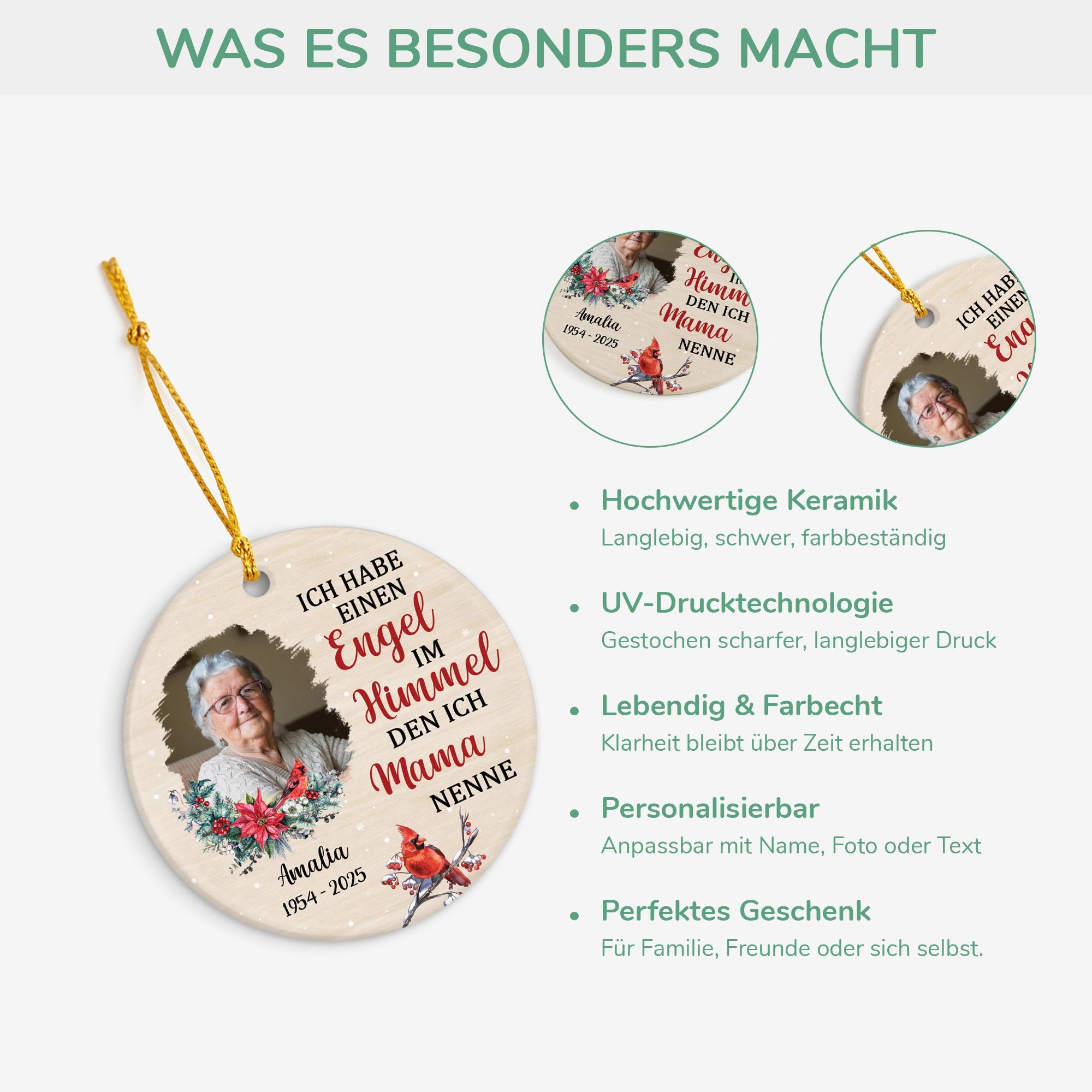 5386OGE4 ich habe einen engel im himmel personalisierte keramik ornamente mit foto zur erinnerung 5386O6TAA