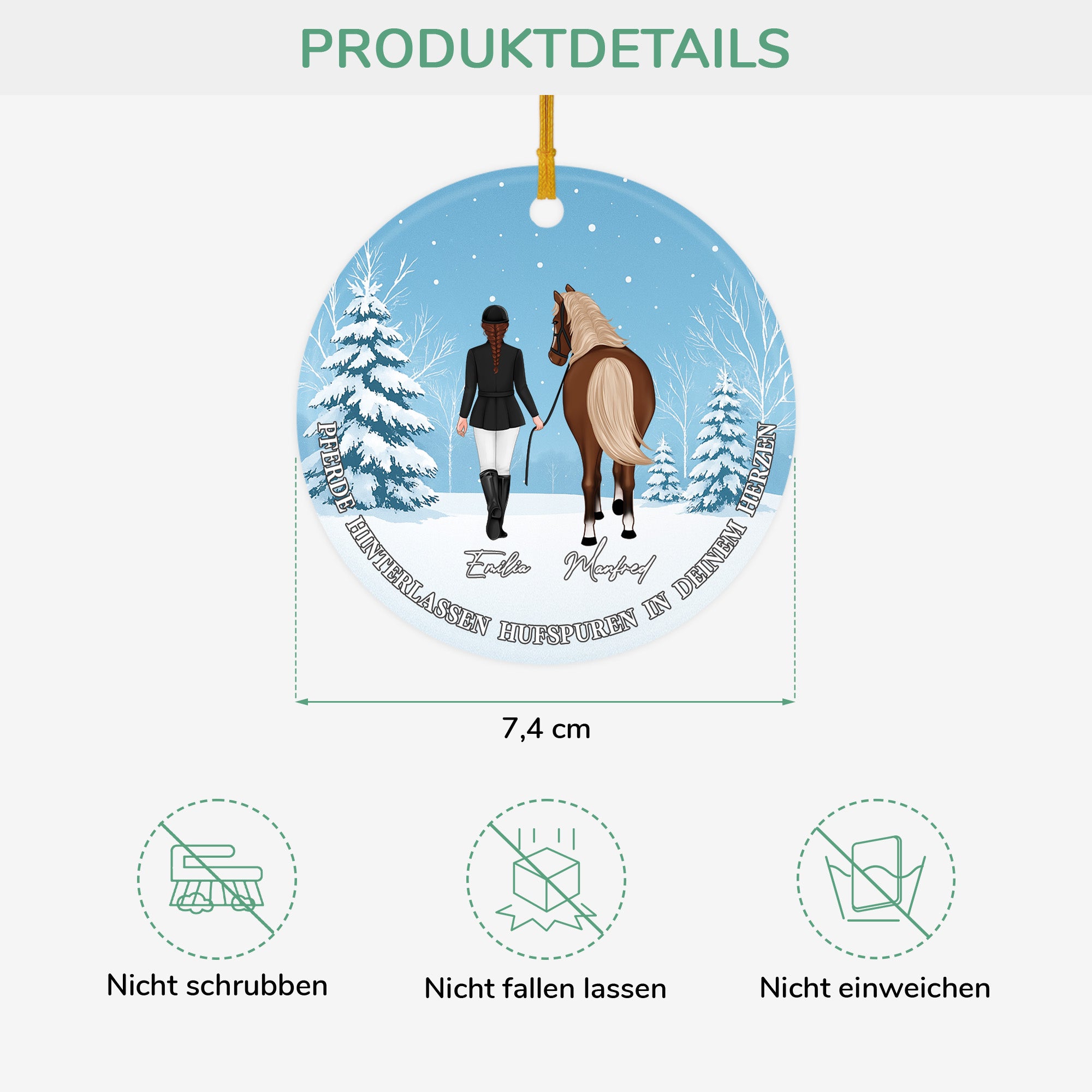 5397OGE3 pferde hinterlassen hufspuren in deinem herzen personalisierte keramik ornamente pferde 5397O3LQU