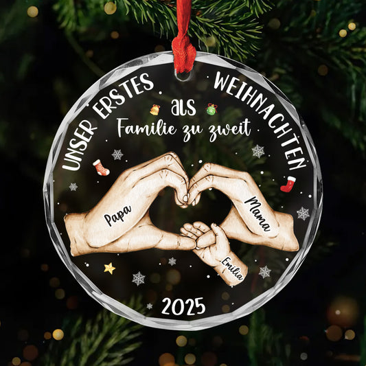 5403OGE1 unser erstes weihnachten als familie personalisierter weihnachtsschmuck_ aus glas familie 5403OK6QI