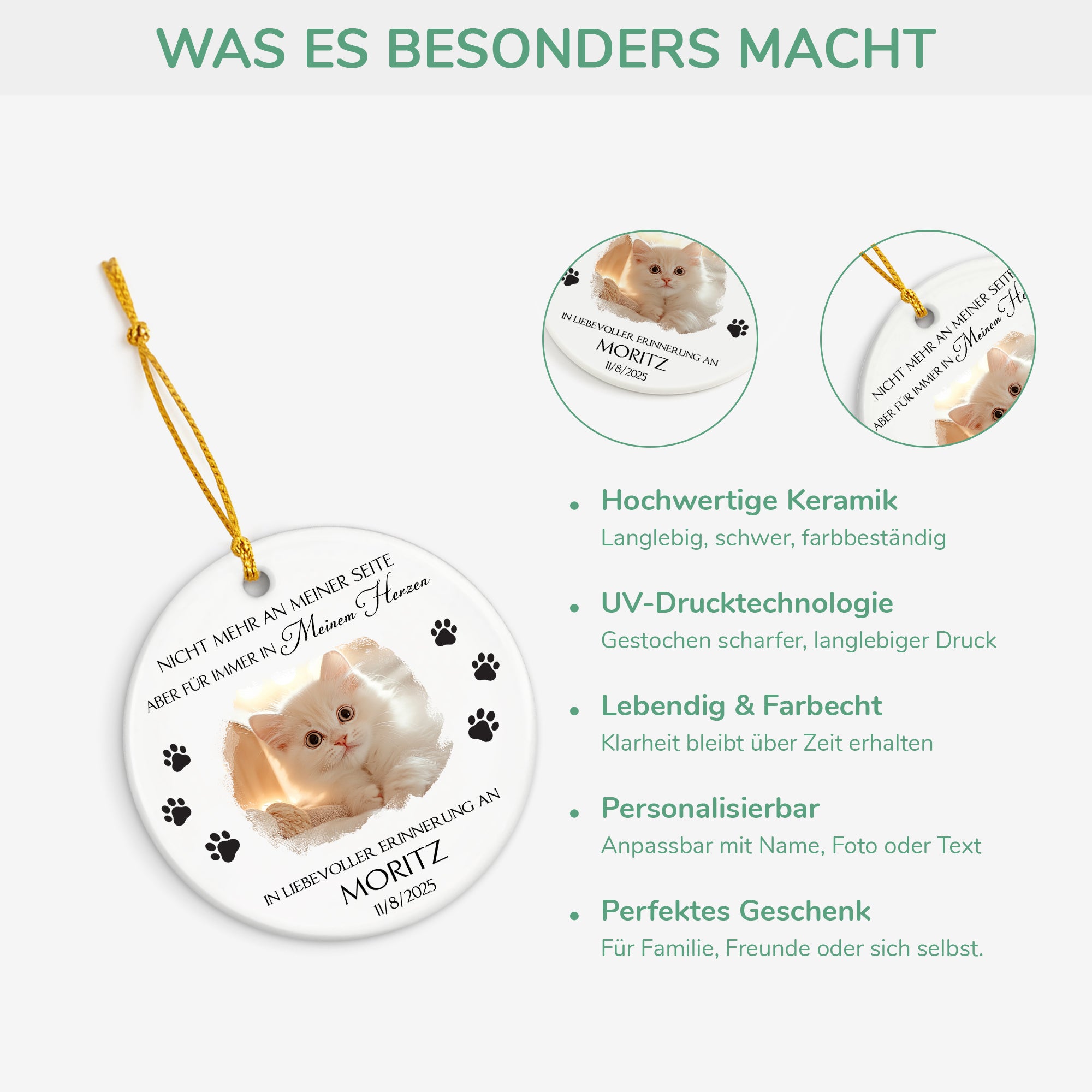 5408OGE3 abschied haustier spruche_ personalisierte keramik ornamente mit foto katzen 5408OKQCD