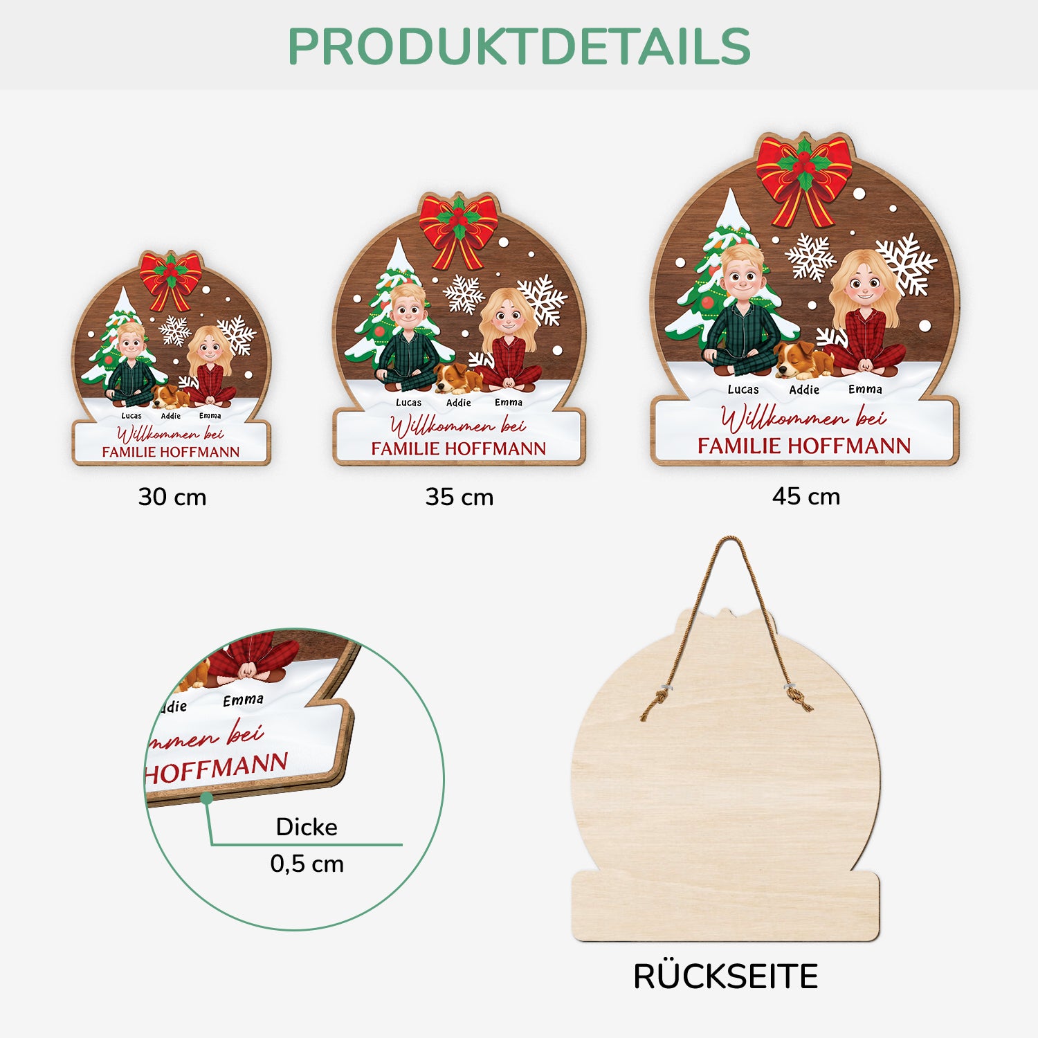 5409QGE3 willkommen bei holzschild personalisiert_ hunde zu weihnachten 5409QKZNC