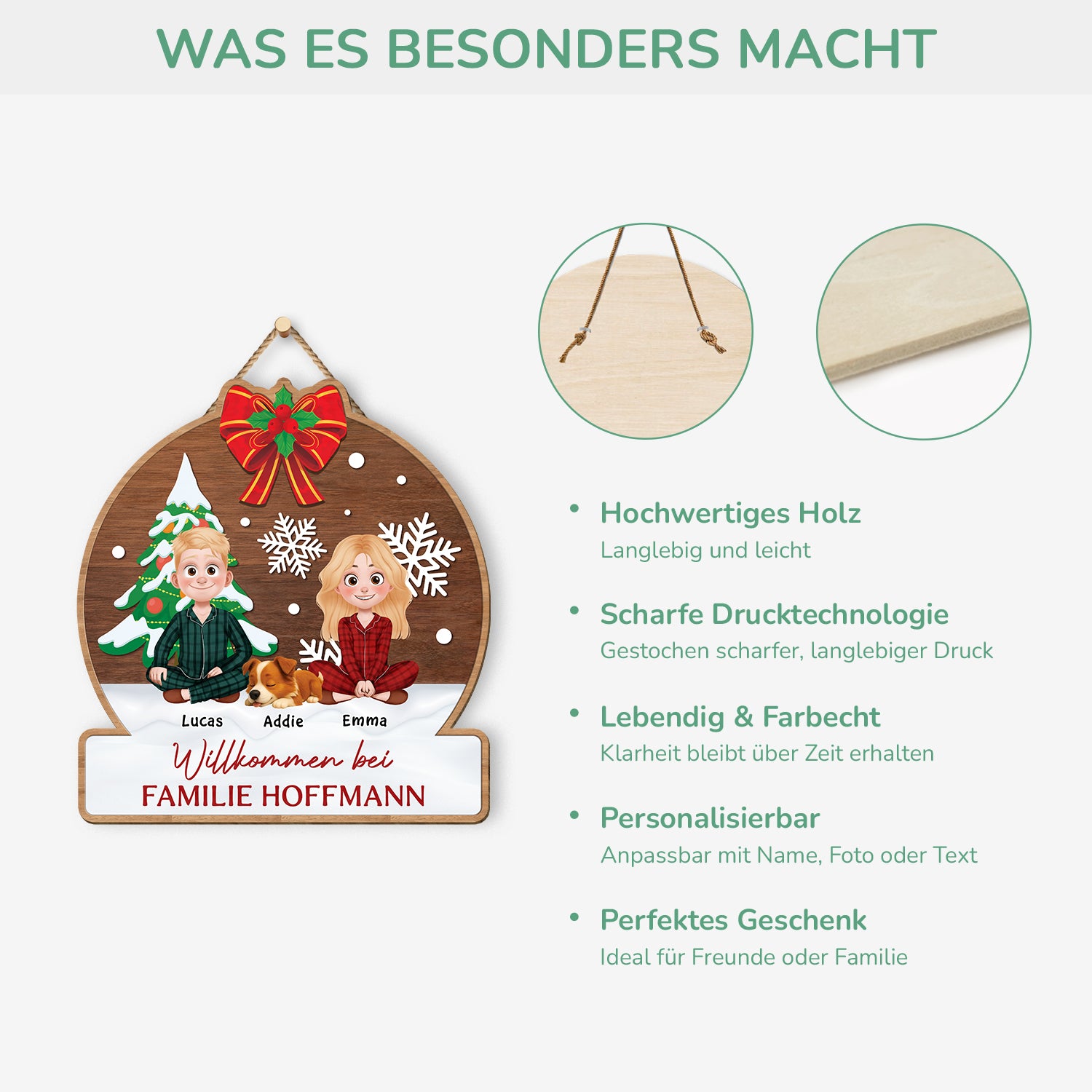 5409QGE4 willkommen bei holzschild personalisiert_ hunde zu weihnachten 5409QKZNC