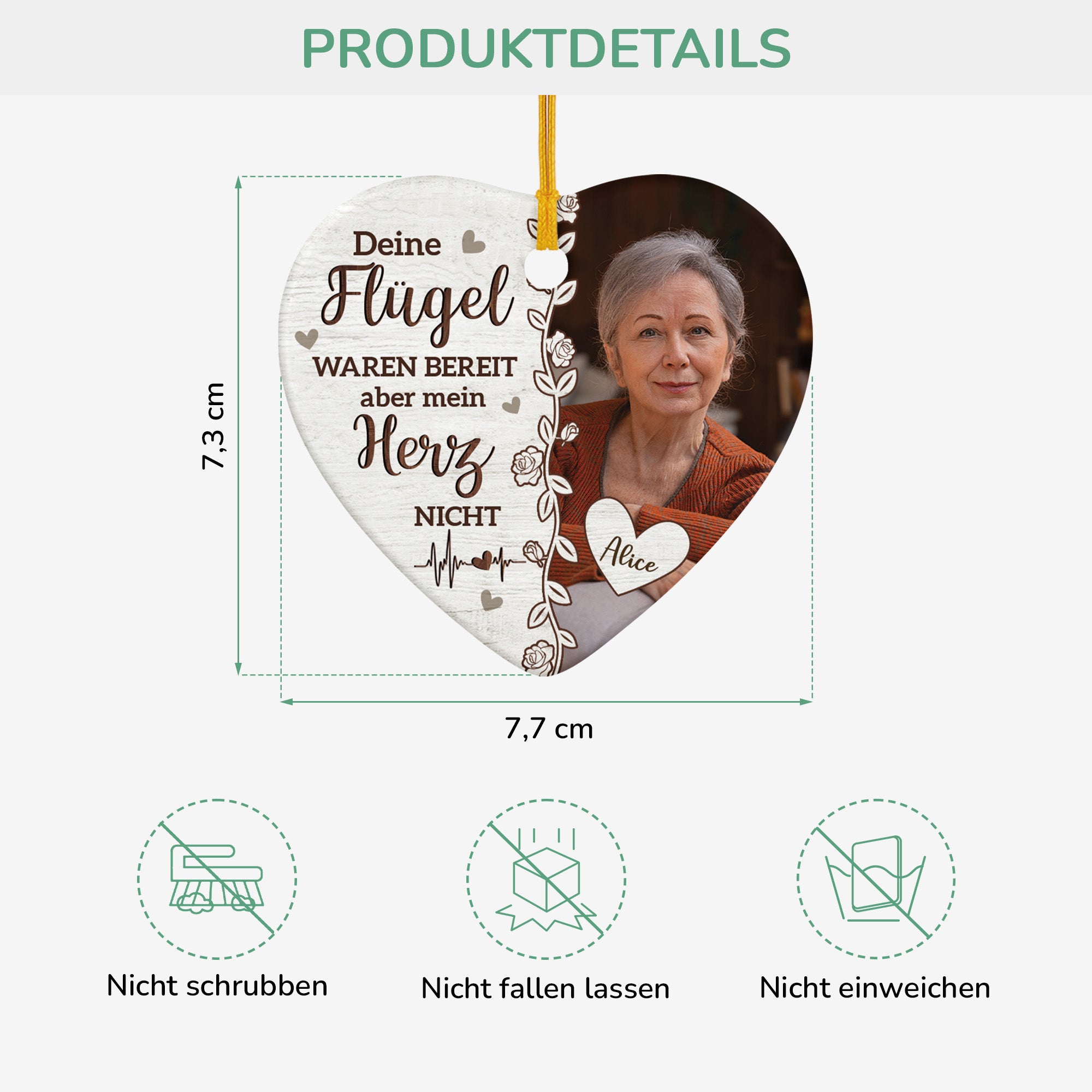 5410OGE3 deine flugel waren bereit aber mein herz nicht keramik weihnachtsschmuck personalisiert_ foto zur erinnerung 5410O3LAA