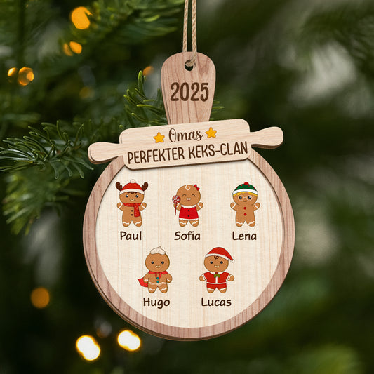 5412OGE1 omas perfekter keks clan personalisierte 2 schicht holz ornamente weihnachten oma 5412OKTZA