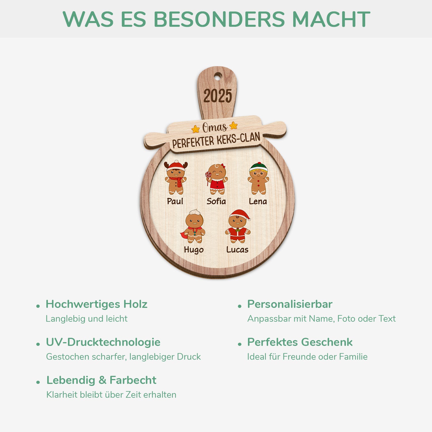 5412OGE4 omas perfekter keks clan personalisierte 2 schicht holz ornamente weihnachten oma 5412OKTZA
