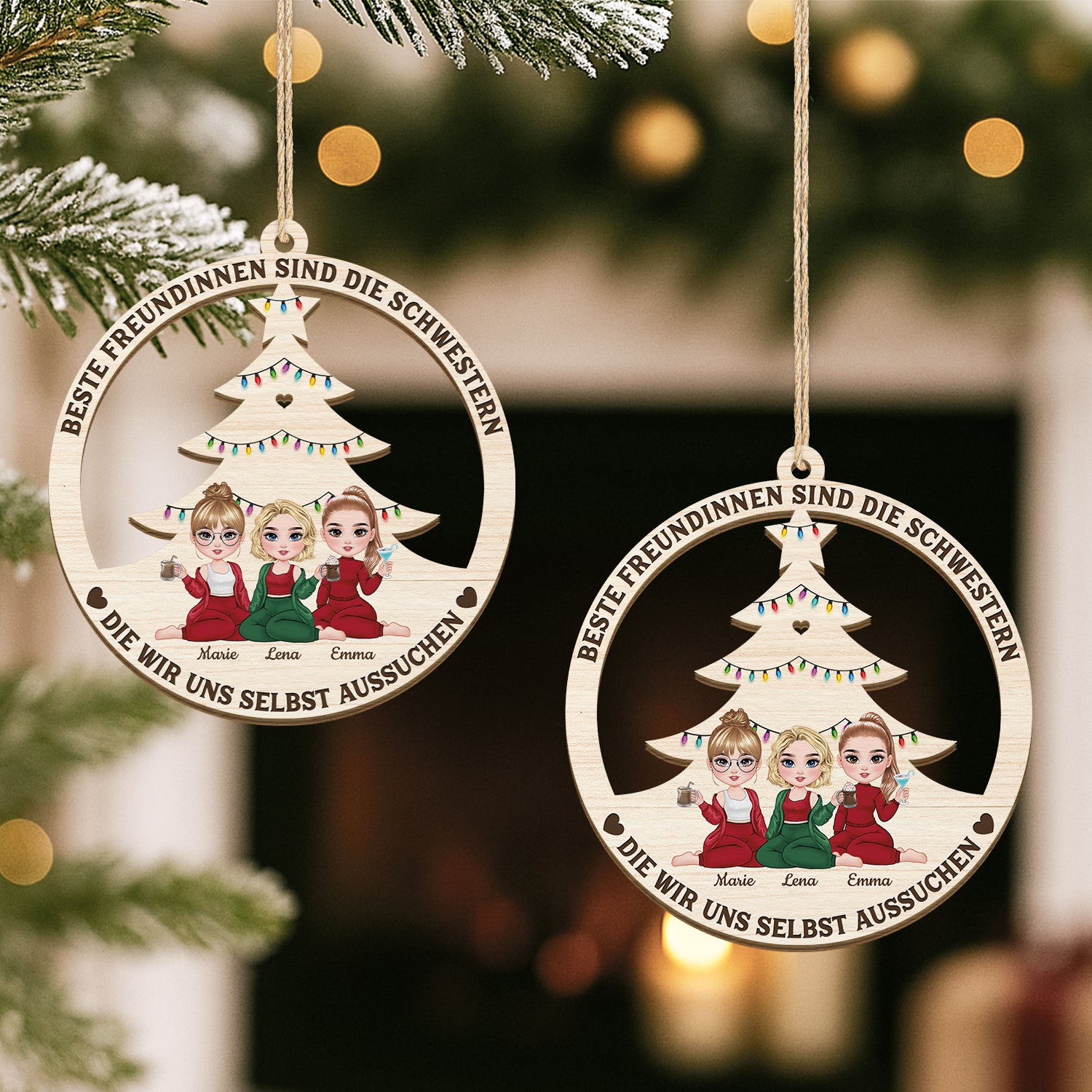 5416OGE2 definition beste freundinnen personalisierte 1 schicht holz ornament weihnachten beste freunde 5416O6TZF