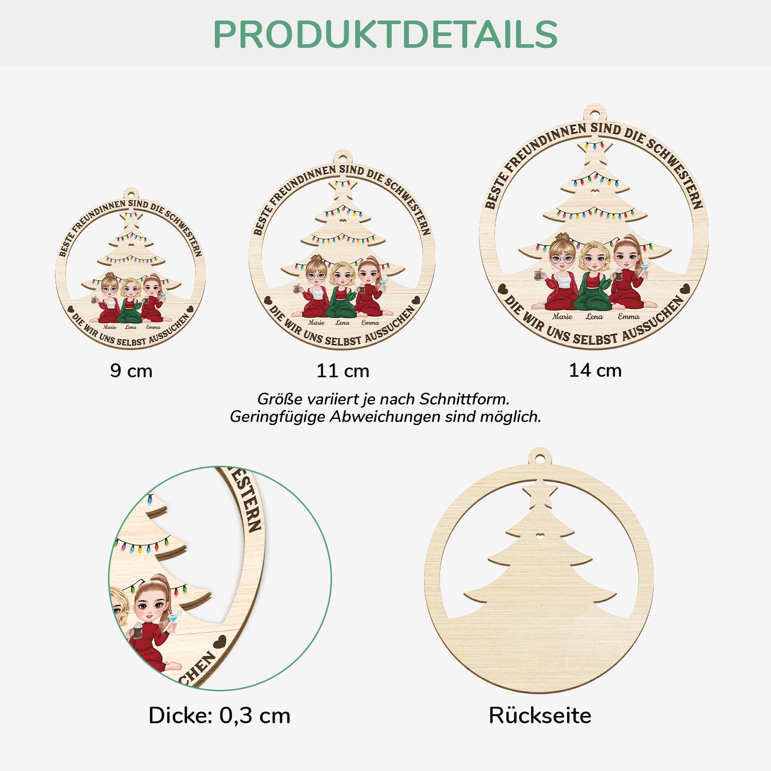 5416OGE3 definition beste freundinnen personalisierte 1 schicht holz ornament weihnachten beste freunde 5416O6TZF