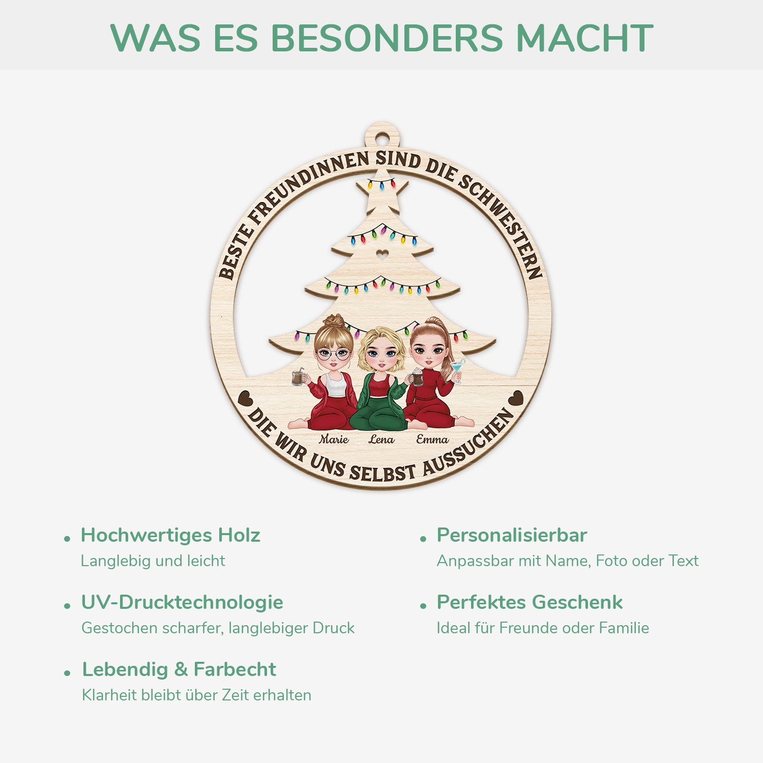 5416OGE4 definition beste freundinnen personalisierte 1 schicht holz ornament weihnachten beste freunde 5416O6TZF