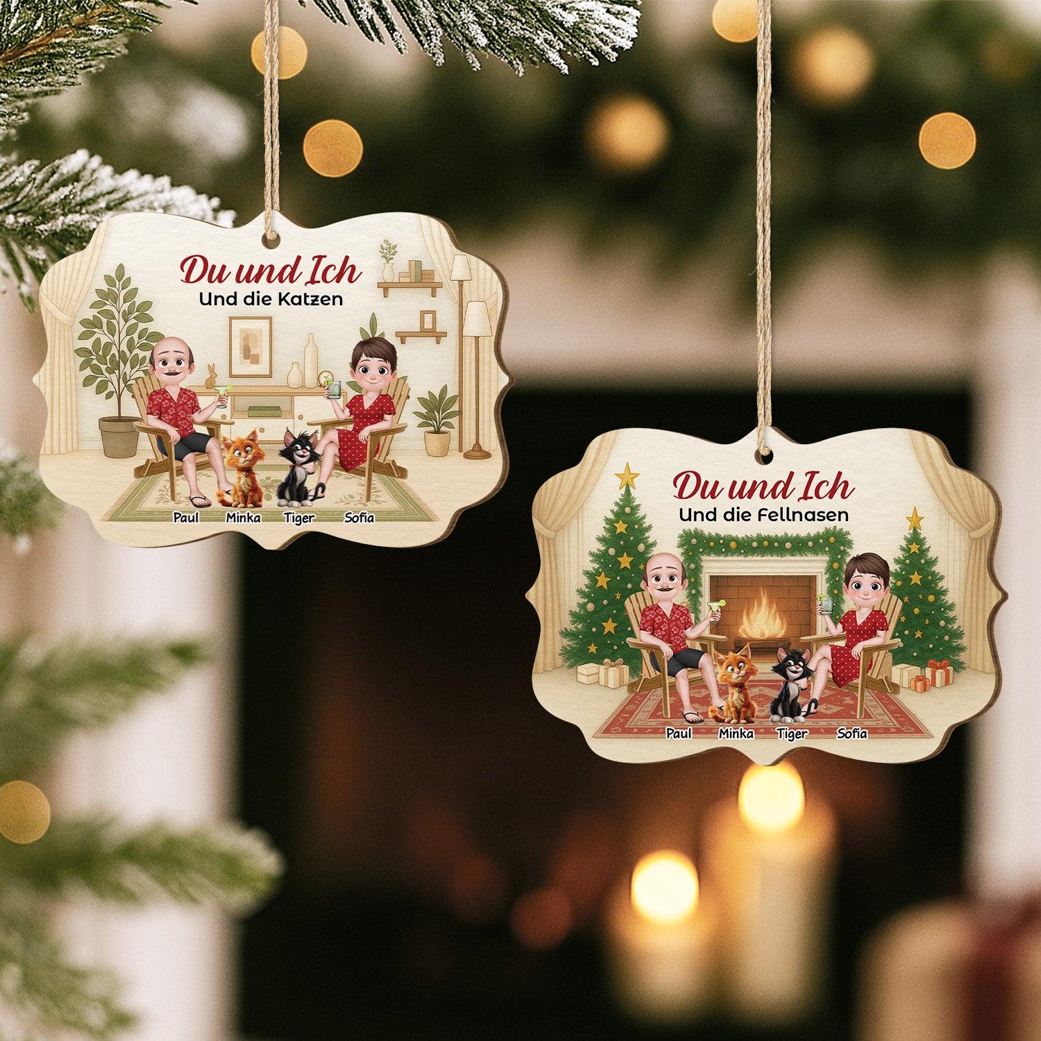 5418OGE2 du ich und die fellnasen personalisierte 1 schicht holz ornamente weihnachten paar haustier 5418O6LMG_646b19ef f356 497e 9c74 d219b011a7c8