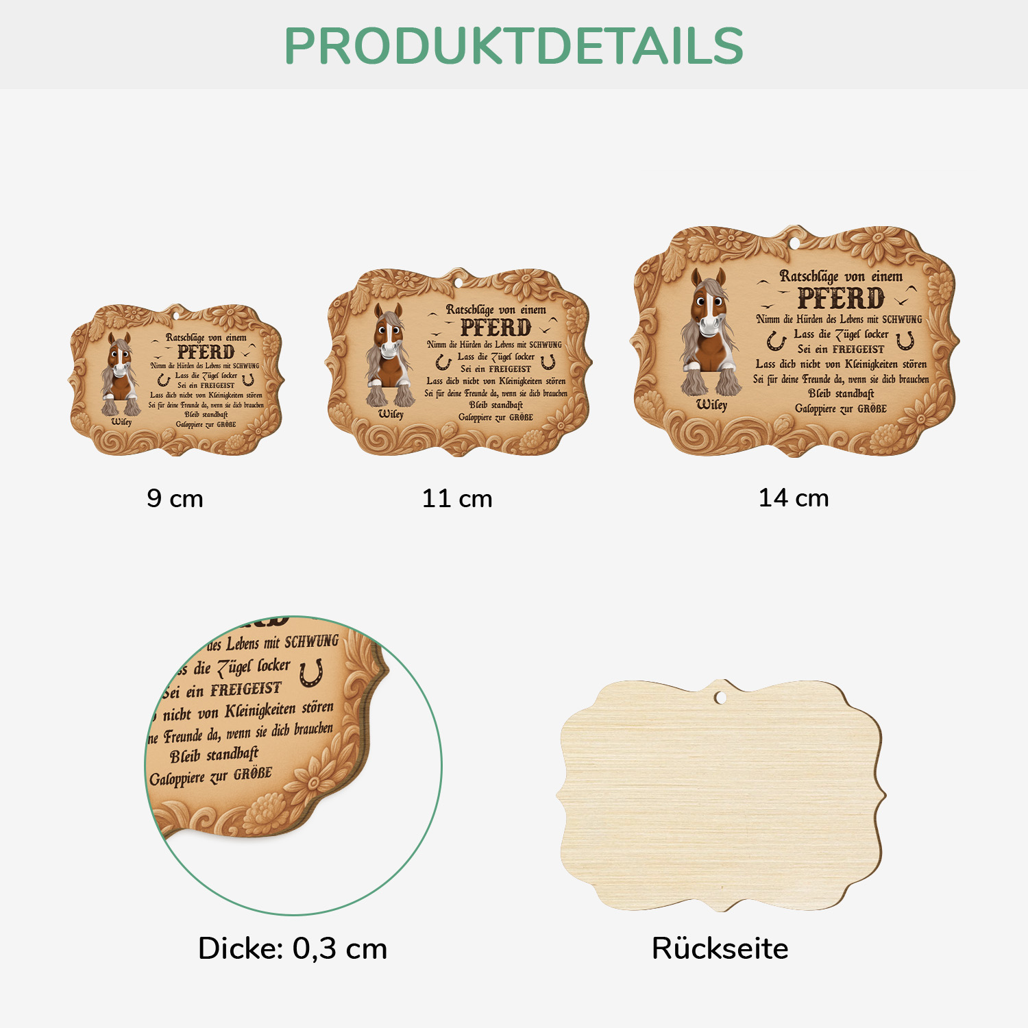 5421OGE3 ratschlage von pferden personalisierte 1 schicht holz ornamente pferde 5421O6HMU