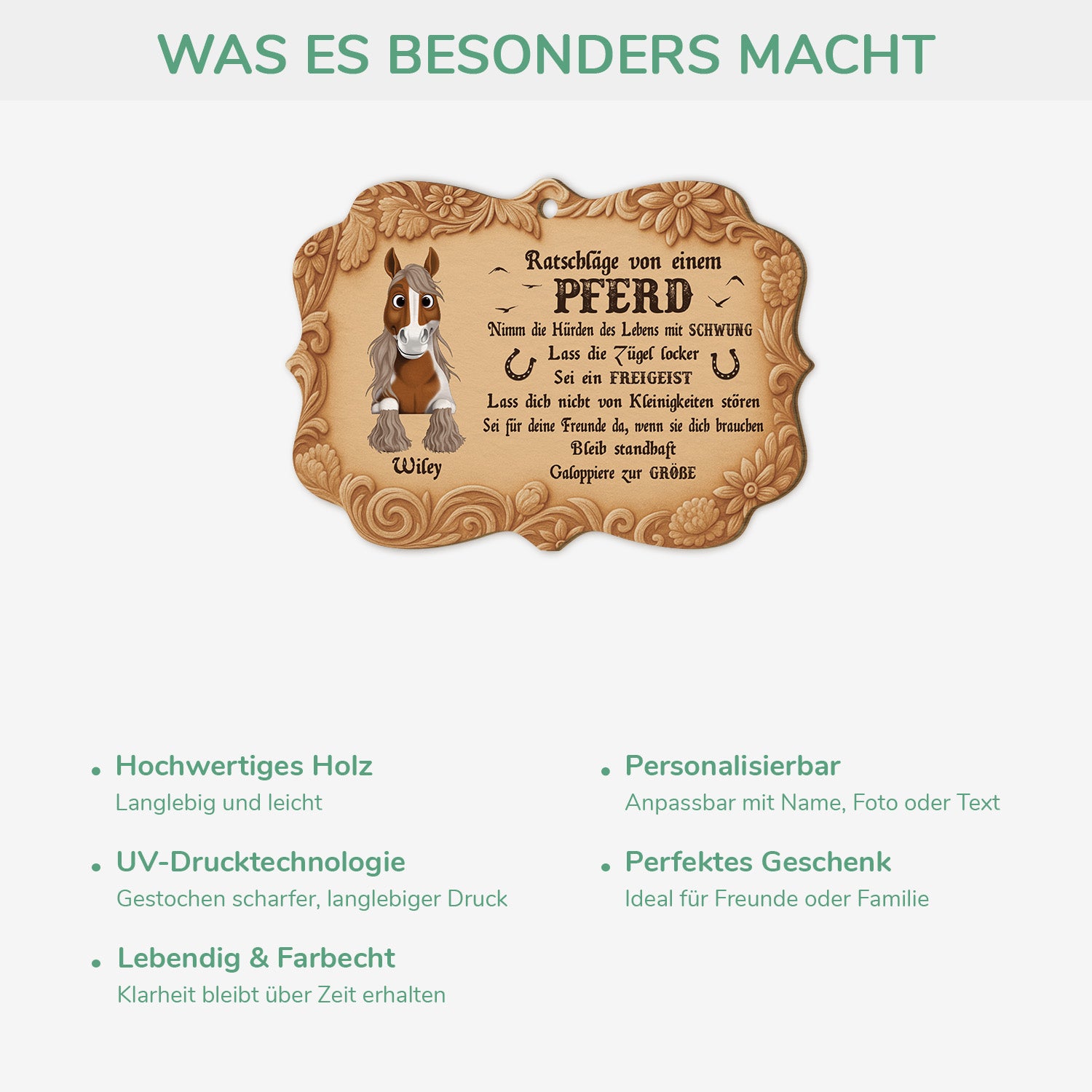 5421OGE4 ratschlage von pferden personalisierte 1 schicht holz ornamente pferde 5421O6HMU