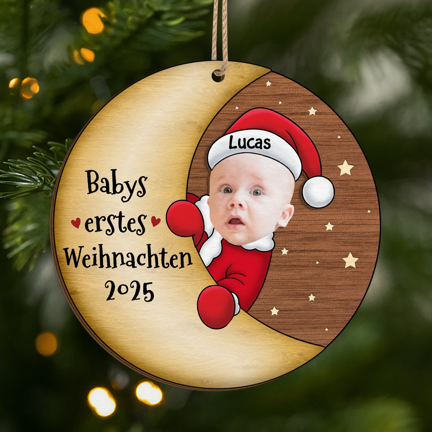 5433OGE1 babys erstes weihnachten personalisierte 2 schicht holz ornamente weihnachten mit foto_ 5433O8QNK_8d9fead4 35a3 4204 8a79 df2c9a689320
