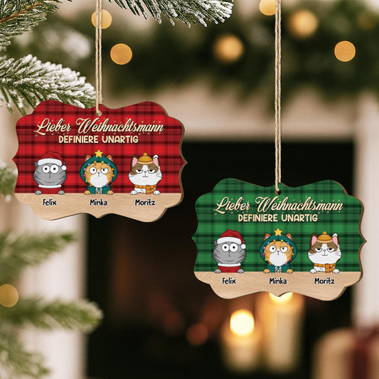 5434OGE2 lieber weihnachtsmann personalisierte 2 schicht holz ornamente weihnachten katze 5434OTLAD