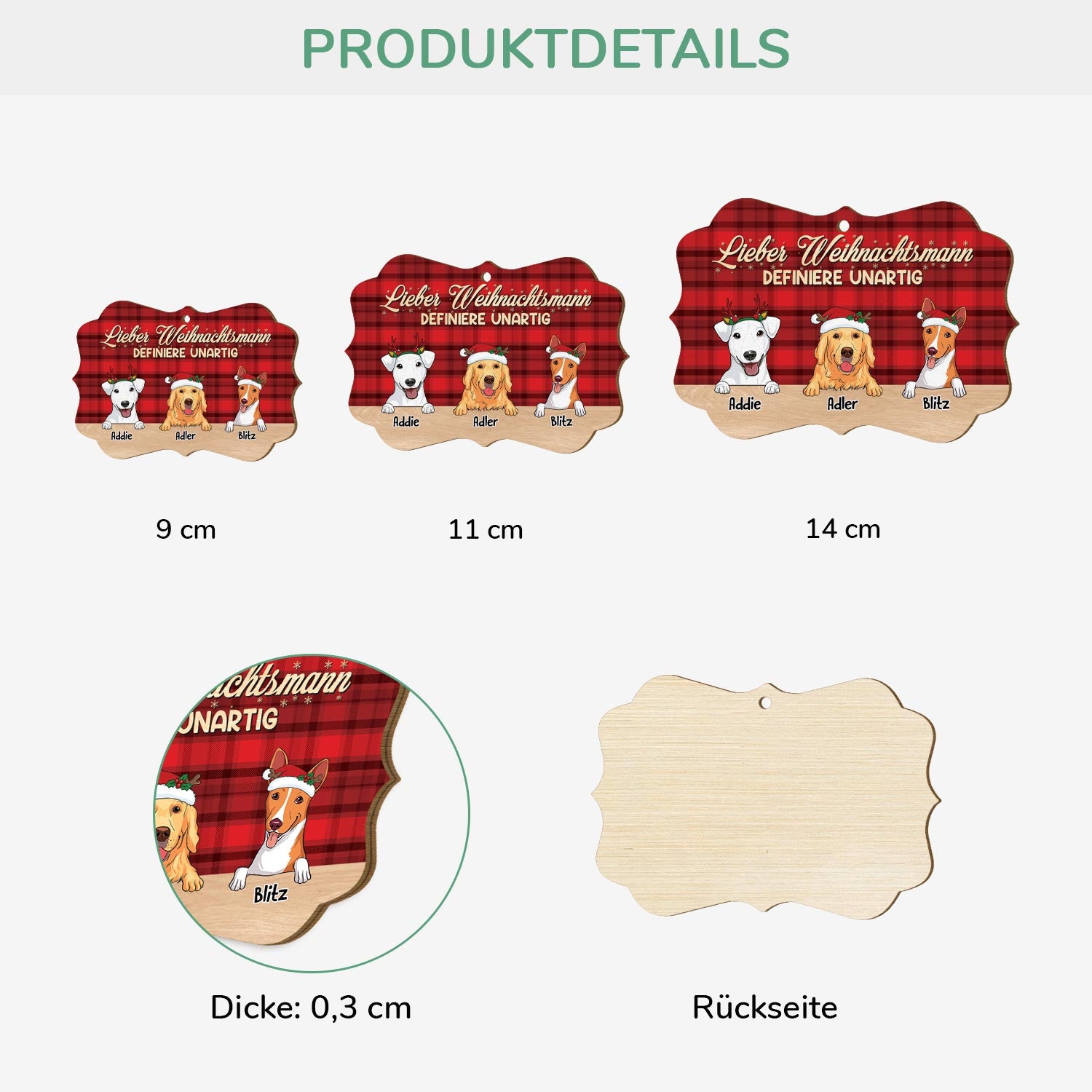 5434OGE3 lieber weihnachtsmann personalisierte 1 schicht holz ornamente weihnachten hund 5434OTLAC