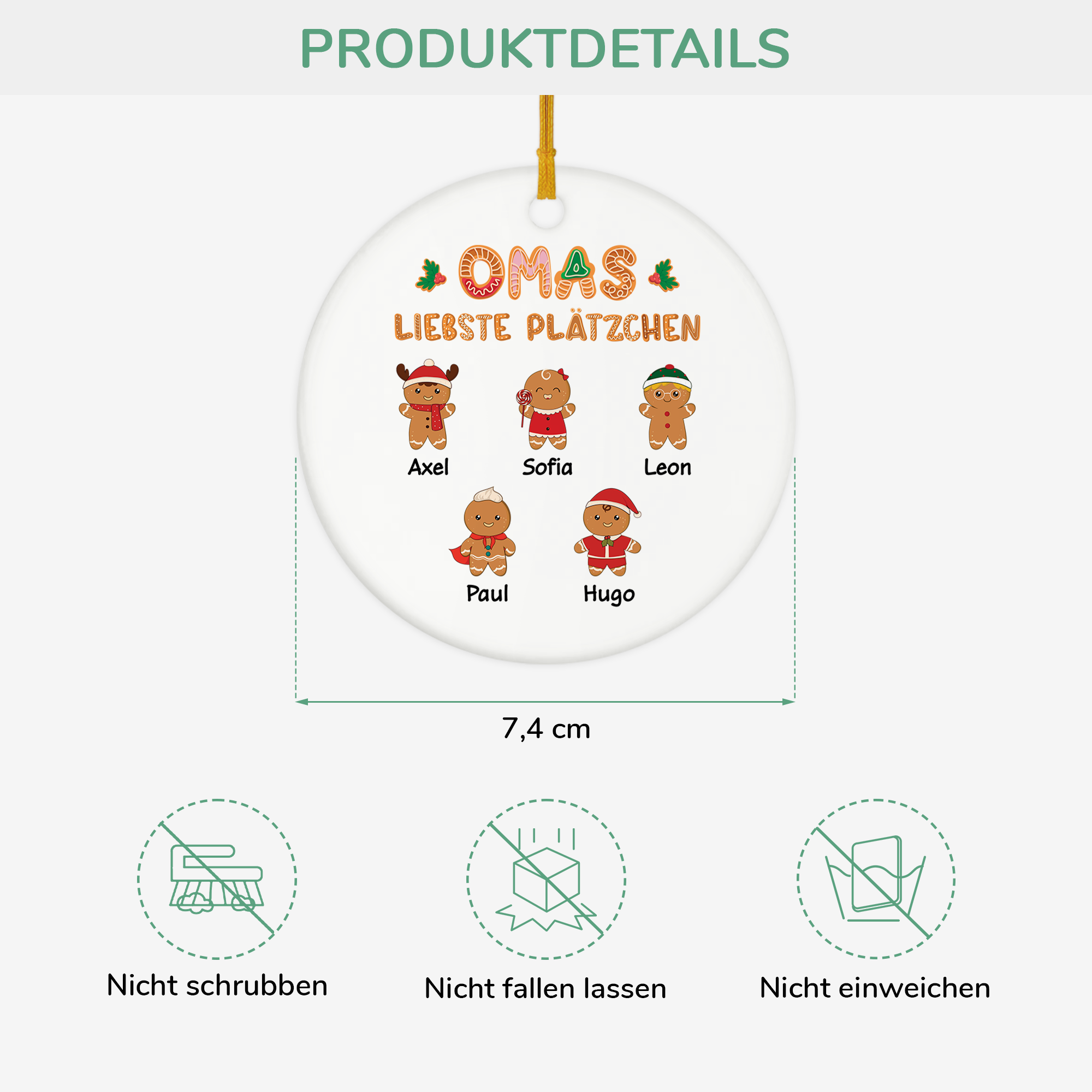 5438OGE3 omas liebste platzchen personalisierte weihnachtsschmuck aus keramik oma 5438OKZ0A