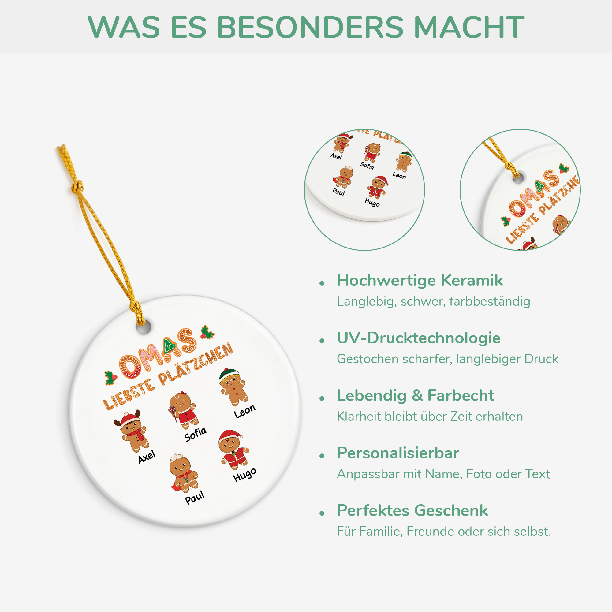 5438OGE4 omas liebste platzchen personalisierte weihnachtsschmuck aus keramik oma 5438OKZ0A