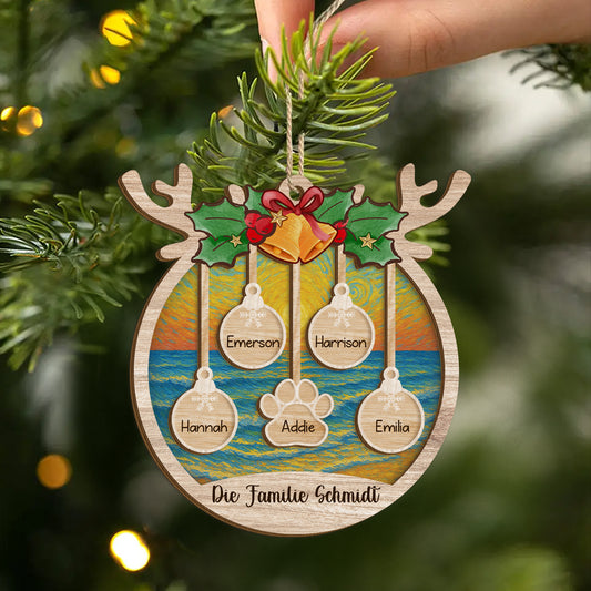 5440OGE2 unsere familie rentier personalisierte 2 schicht holz ornamente weihnachten 5440O8ZQI