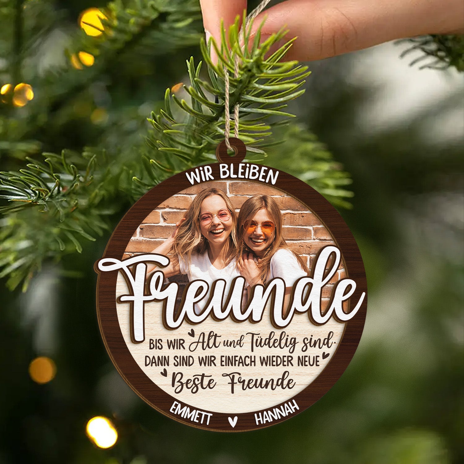 5450OGE2 wir bleiben freunde personalisierte 2 schicht holz ornamente weihnachten beste freunde 5450O6UQF