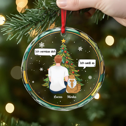 5452OGE2 ich vermisse dich personalisierter weihnachtsschmuck_ aus glas katzen zur erinnerung 5452OKQND