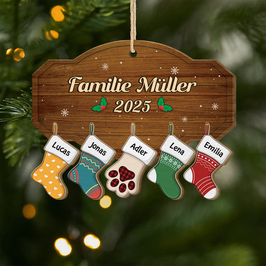 5454OGE1 familie weihnachtsstrumpf personalisierte 1 schicht holz ornamente weihnachten 5454OTQCI