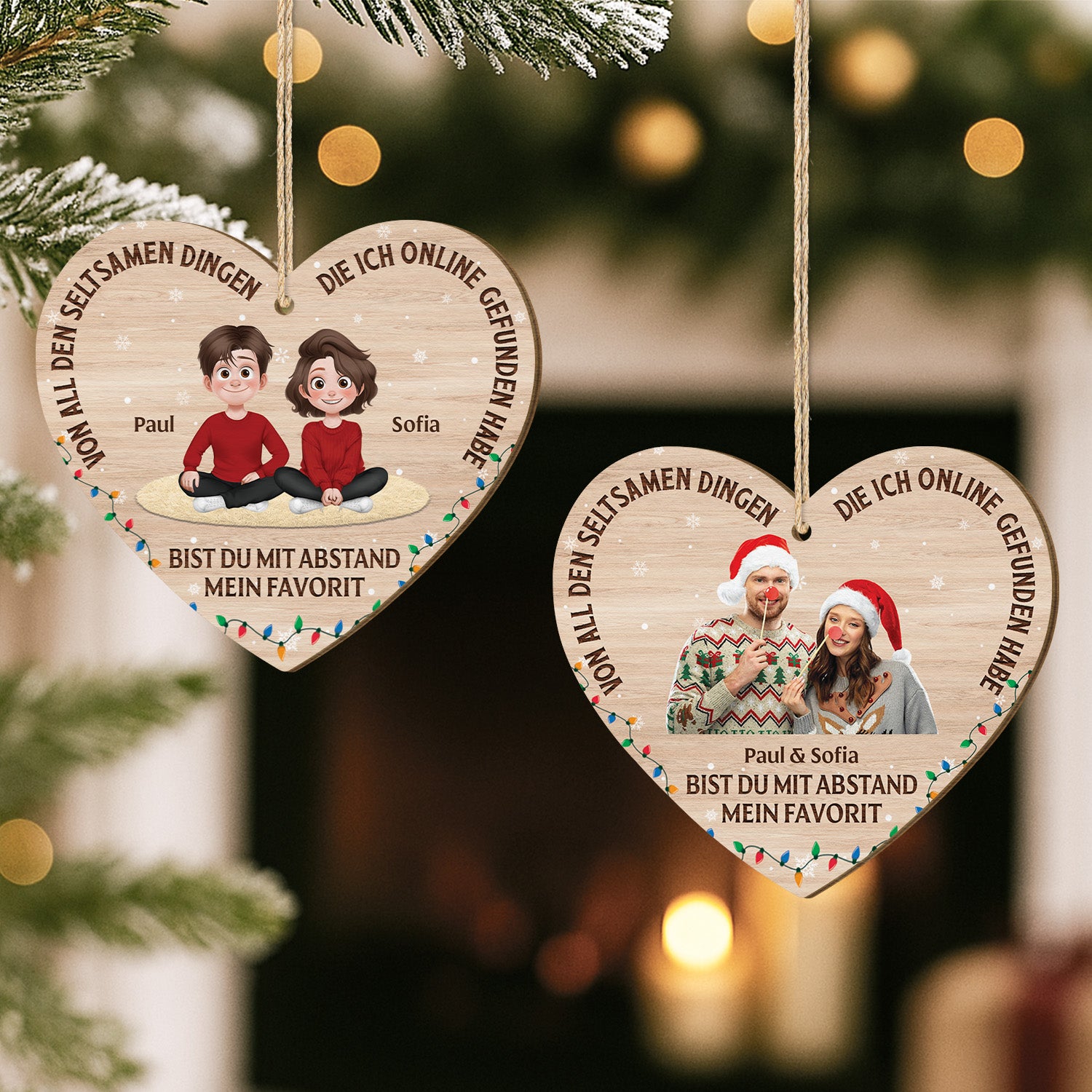 5456OGE2 von all dem seltsamen bist du mein favorit personalisierte 1 schicht holz ornamente weihnachten paar mit foto 5456OKUMG