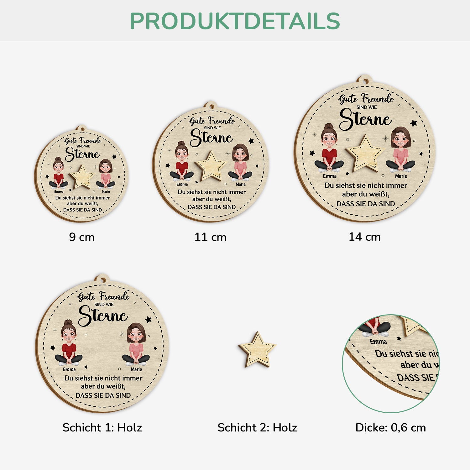 5457OGE3 spruche fur eine gute freundin_ personalisierte 2 schicht holz ornamente weihnachten beste freundinnen 5457OTHNF