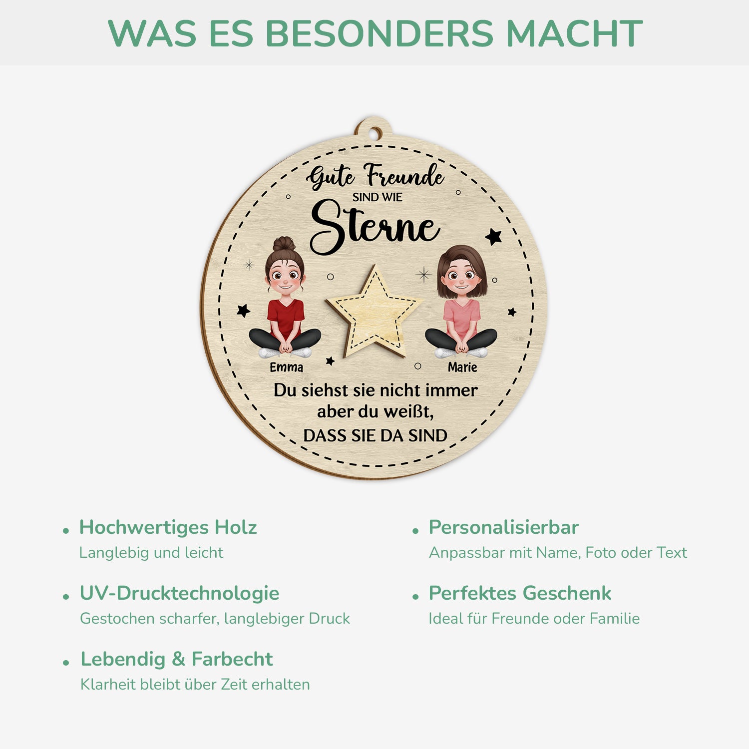 5457OGE4 spruche fur eine gute freundin_ personalisierte 2 schicht holz ornamente weihnachten beste freundinnen 5457OTHNF