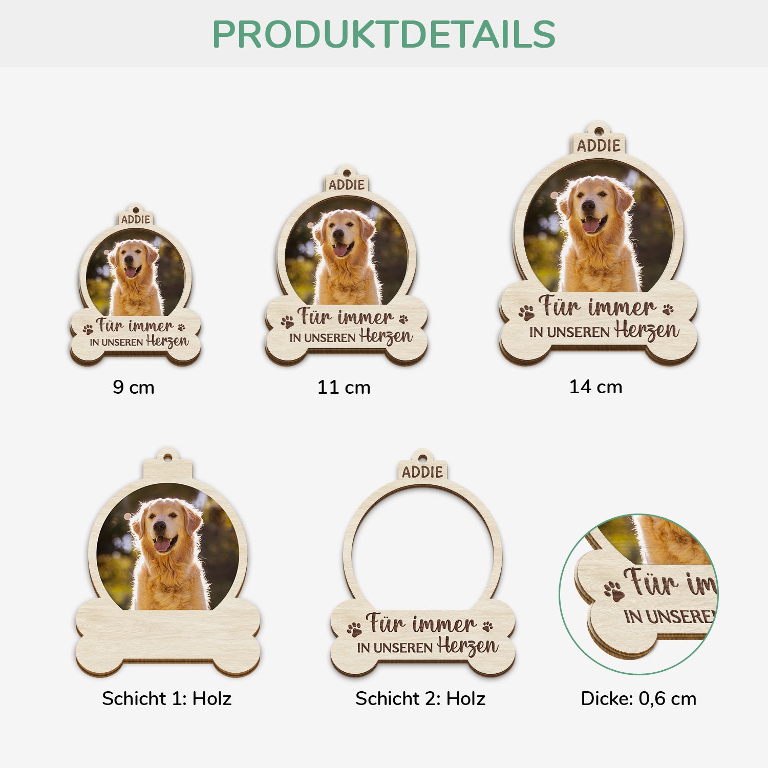 5458OGE3 spruche mein hund mein leben_ personalisierte 2 schicht holz ornamente weihnachten hunde mit foto 5458O8QZC