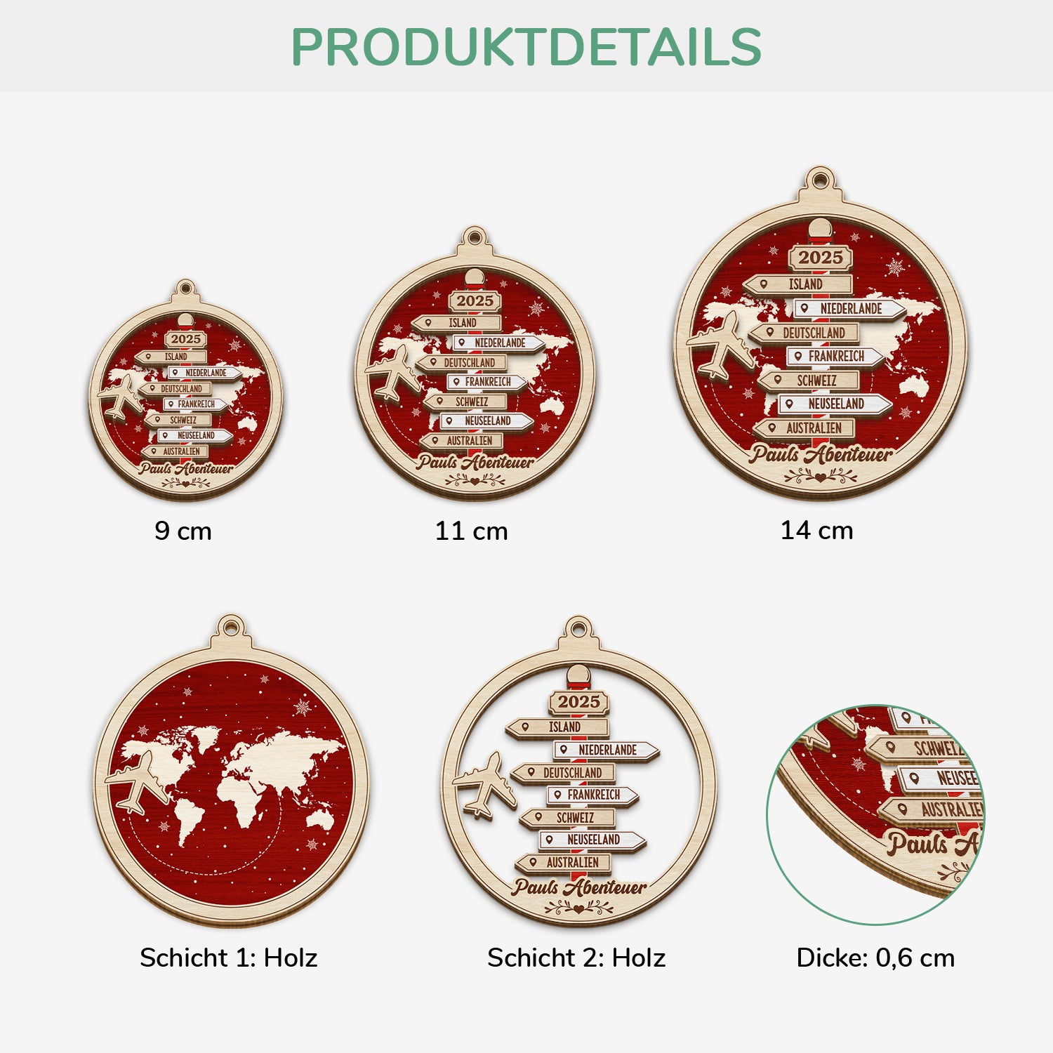 5459OGE3 abenteuer_ strassenschilder personalisierte 2 schicht holz ornamente weihnachten reisen 5459OTTZR