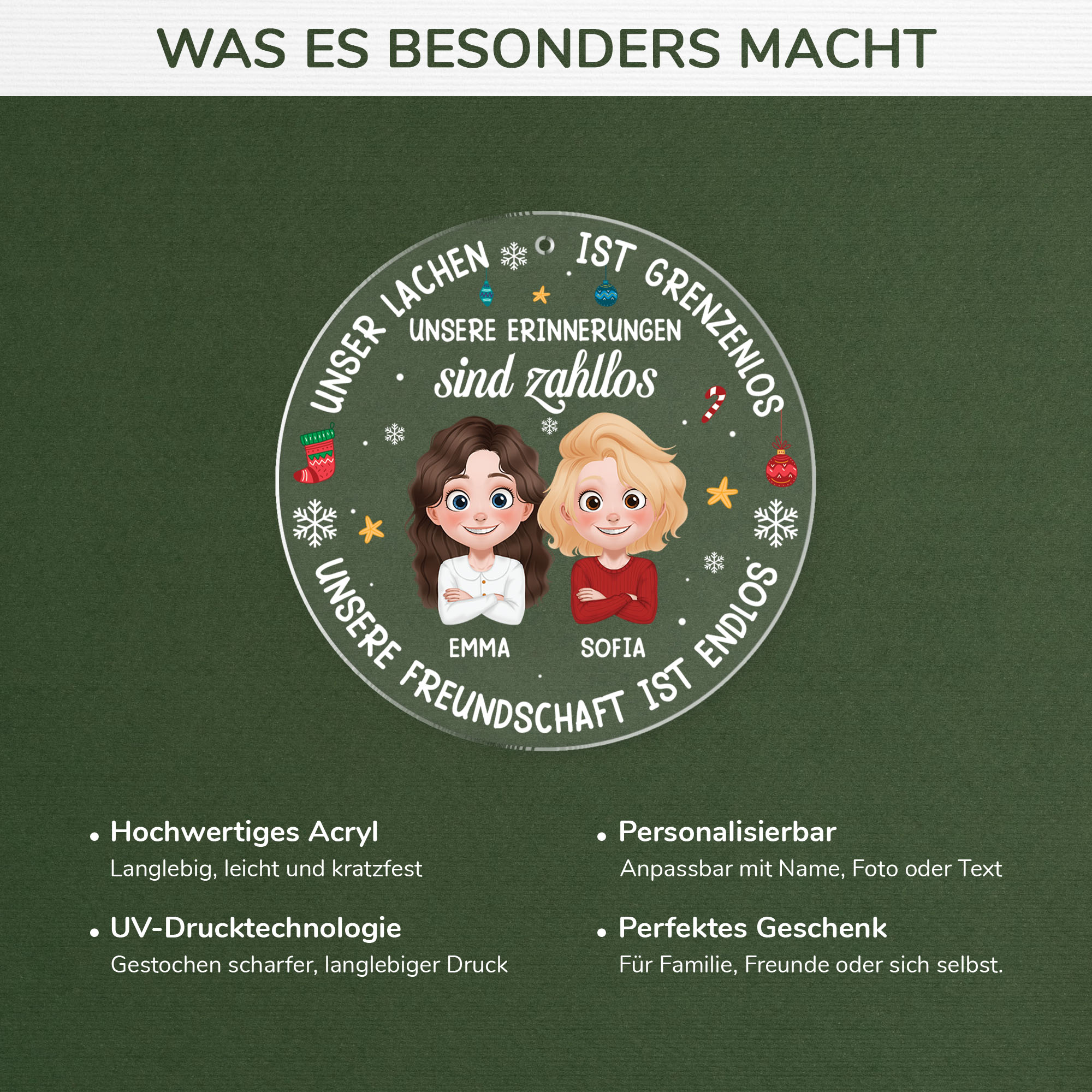 5464OGE4 freundschaft endlos personalisierter weihnachtsschmuck acryl beste freunde 5464OKV0F