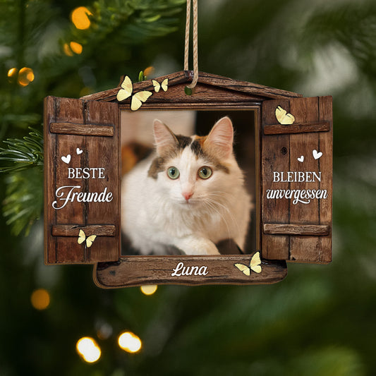 5467OGE1 beste freunde bleiben unvergessen personalisierte 2 schicht holz ornamente mit foto hunde 5467O3ZTD