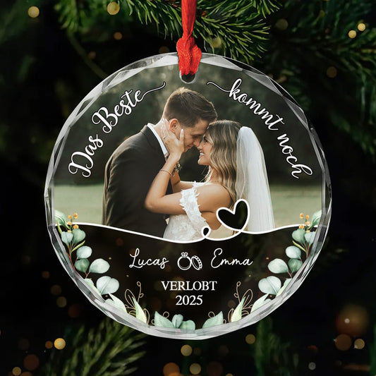5473OGE1 das beste kommt noch personalisierte glas ornamente paar zur hochzeit mit foto 5473O3PTG