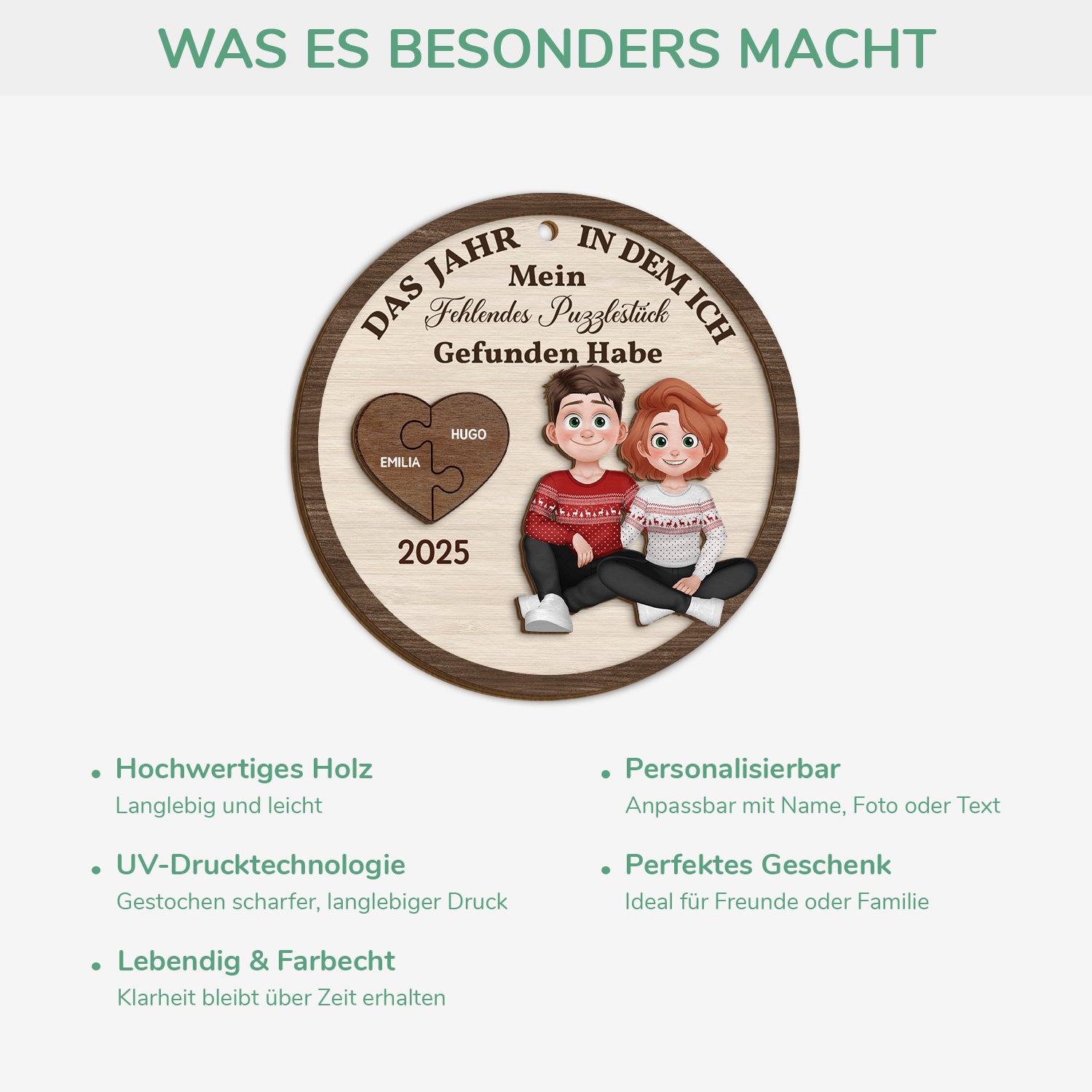 5474OGE4 fehlendes puzzlestuck gefunden_ personalisierte 2 schicht holz ornamente paar weihnachten 5474O8HCG