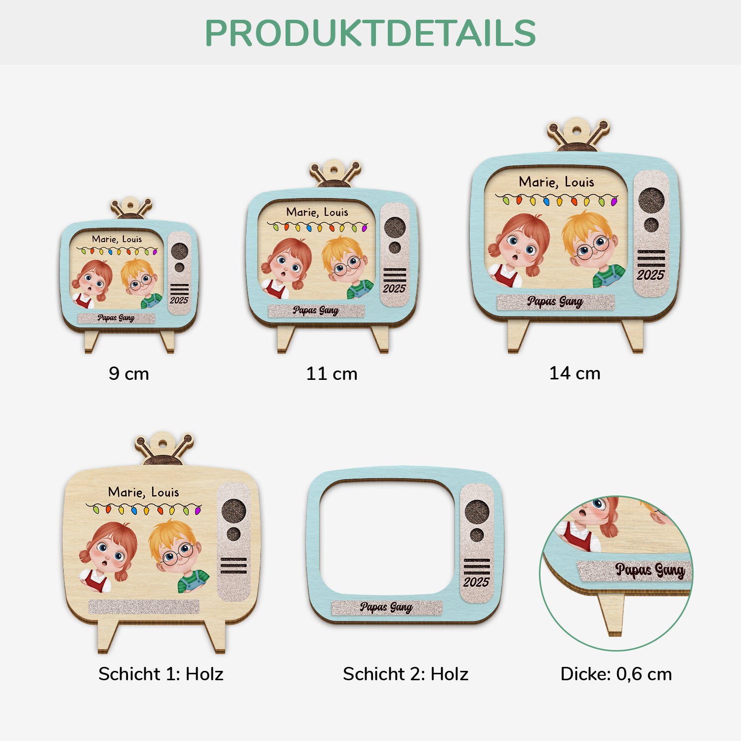 5475OGE3 papas gang fernseher personalisierte 2 schicht holz ornamente weihnachten 5475OTQZB