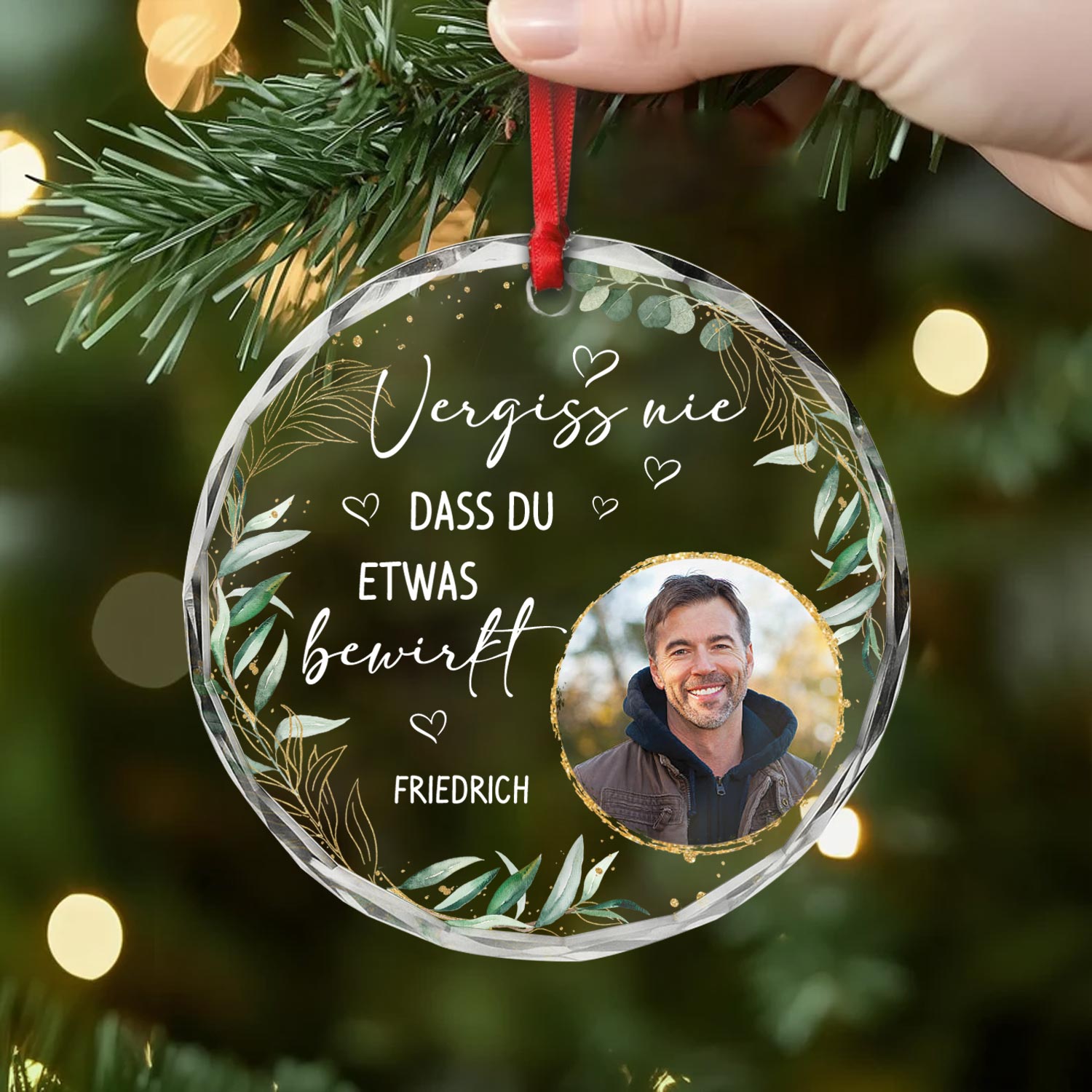 5476OGE2 vergiss nie dass du etwas bewirkst personalisierte glas ornamente mit foto zum ruhestand 5476O3QAO