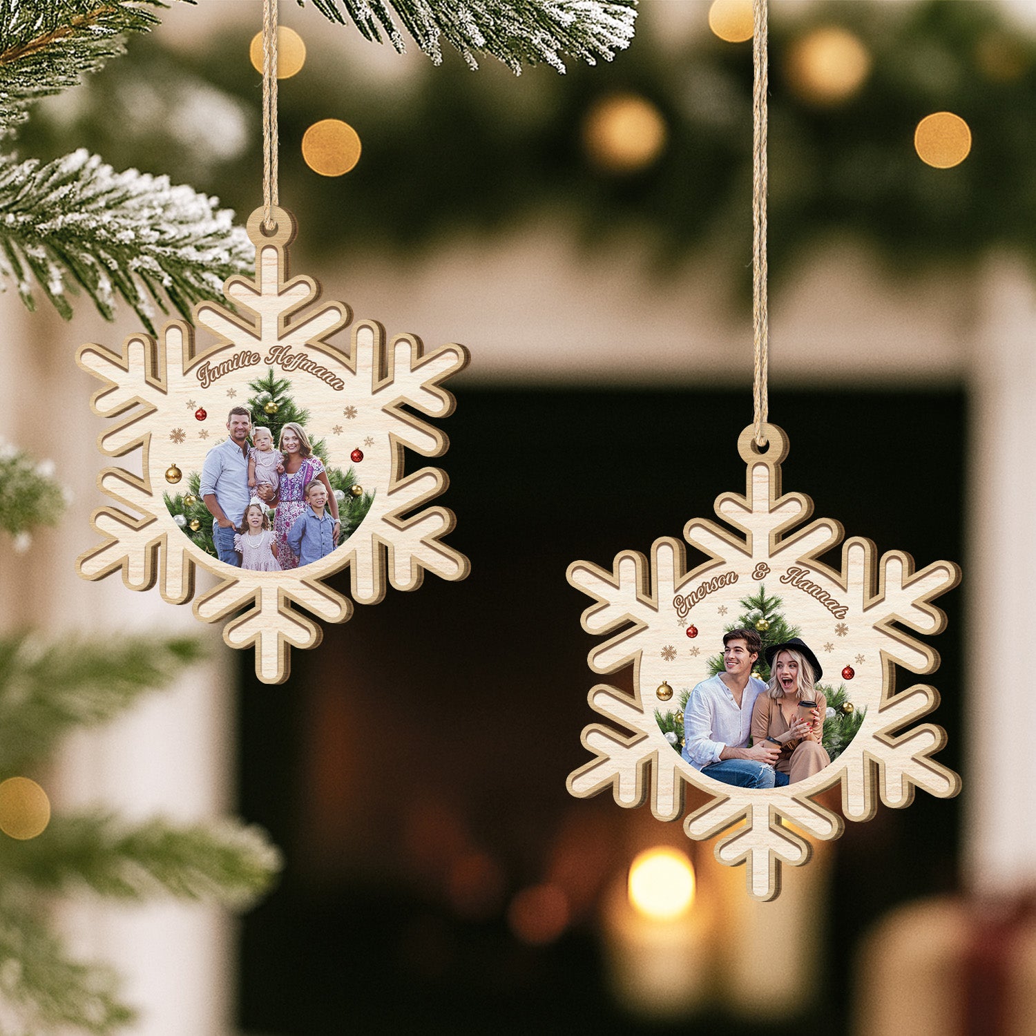 5479OGE2 familie personalisierte 1 schicht holz ornamente weihnachten mit foto 5479OKQQI